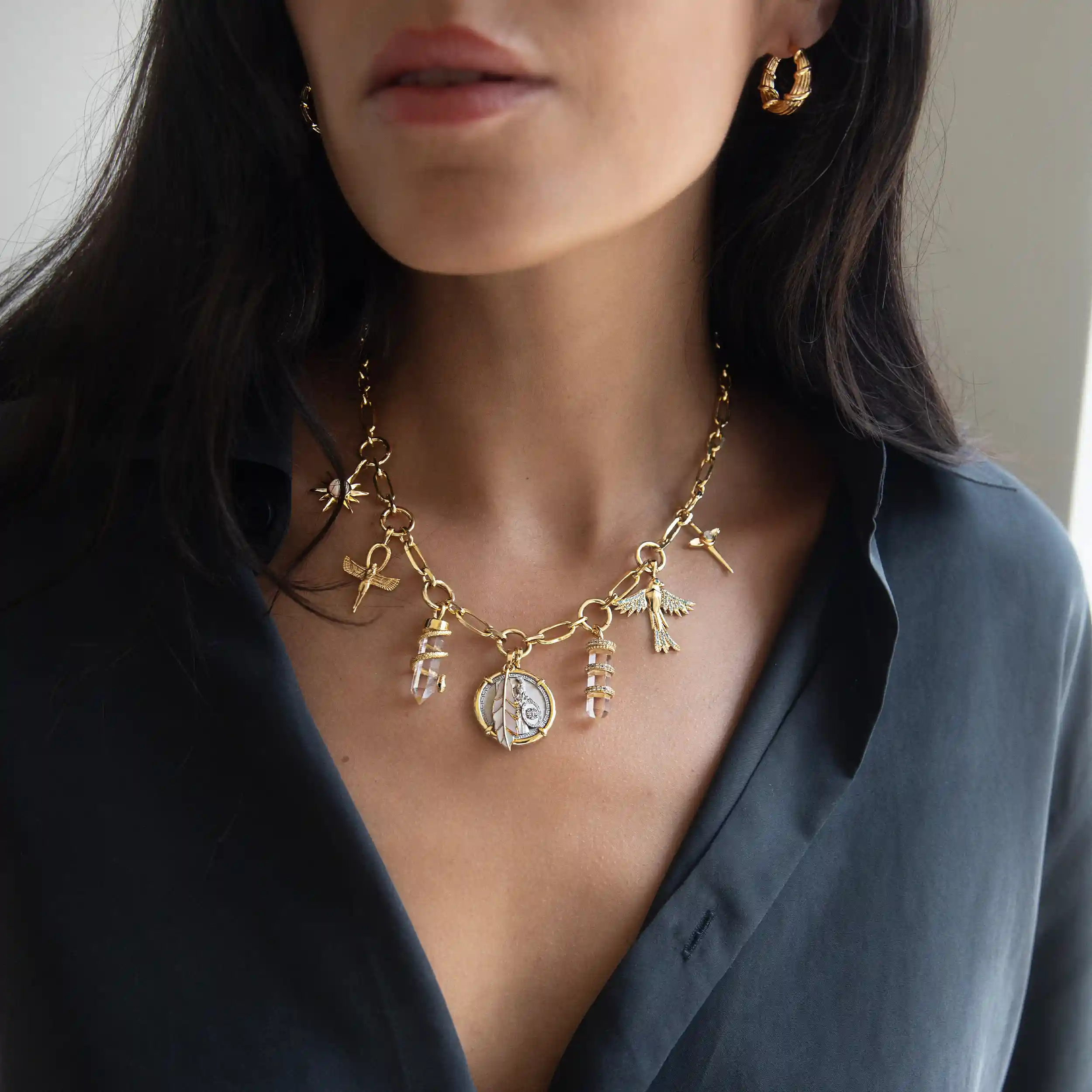 Statement Charm Collector Necklace - Image 2