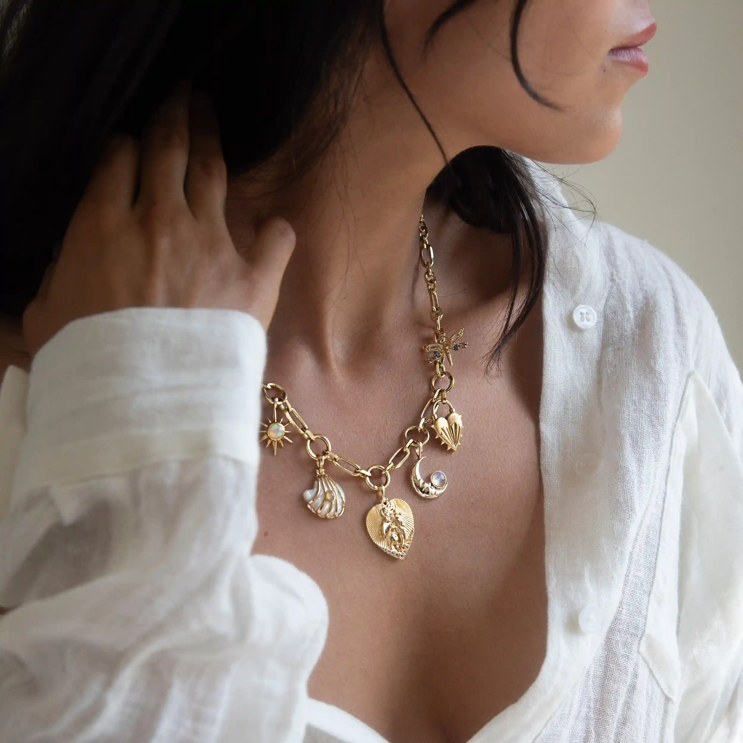 Statement Charm Collector Necklace - Image 7