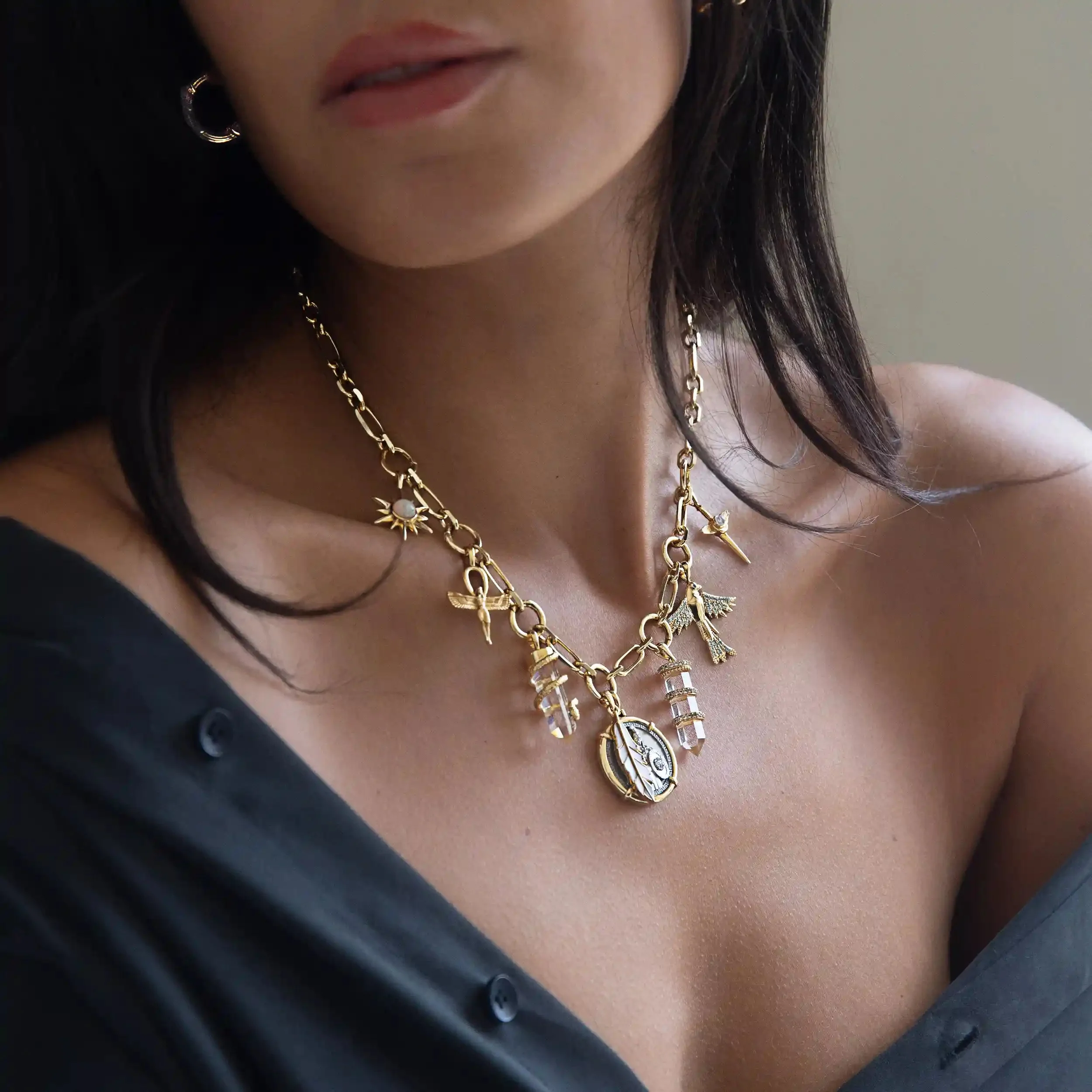 Statement Charm Collector Necklace - Image 8