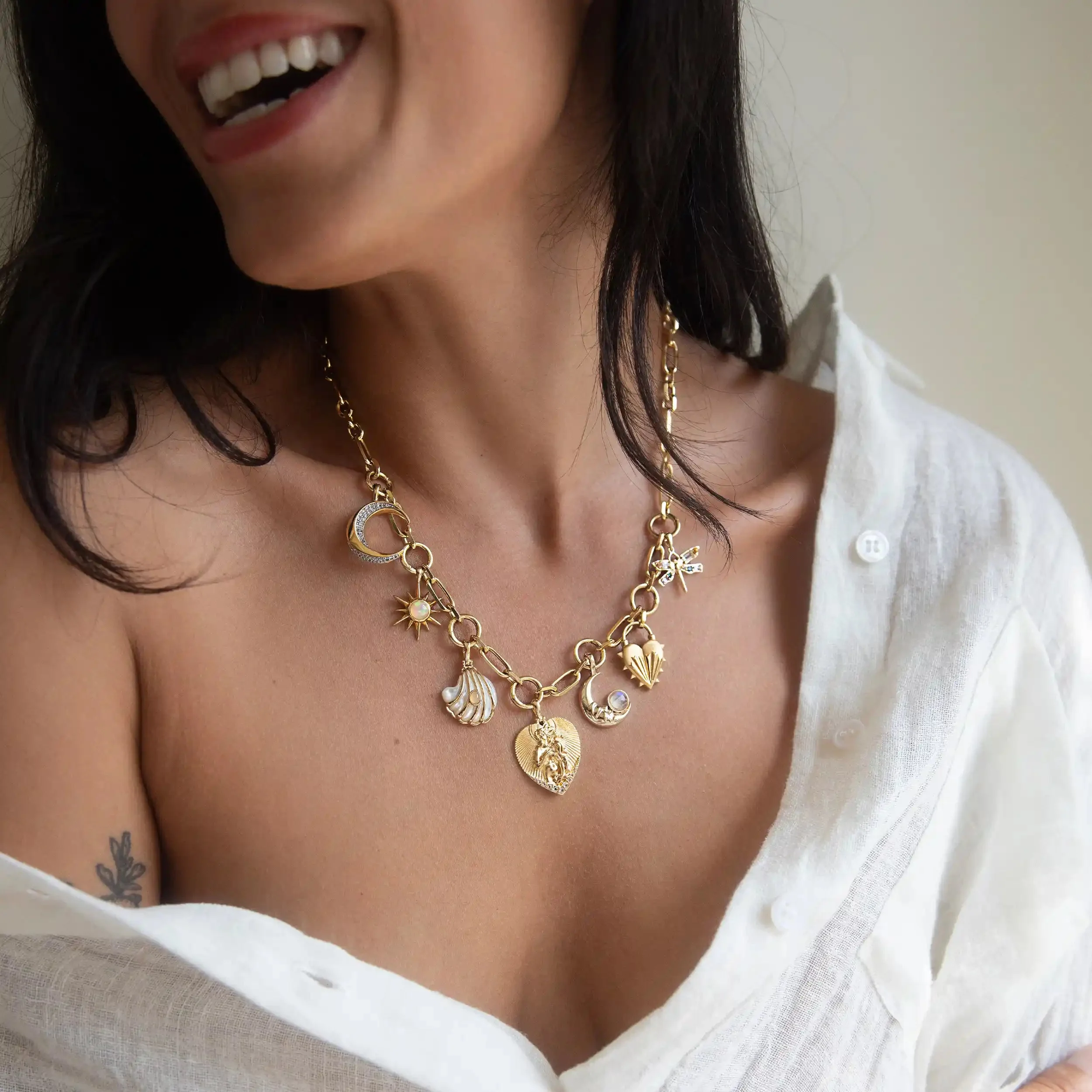Statement Charm Collector Necklace - Image 9