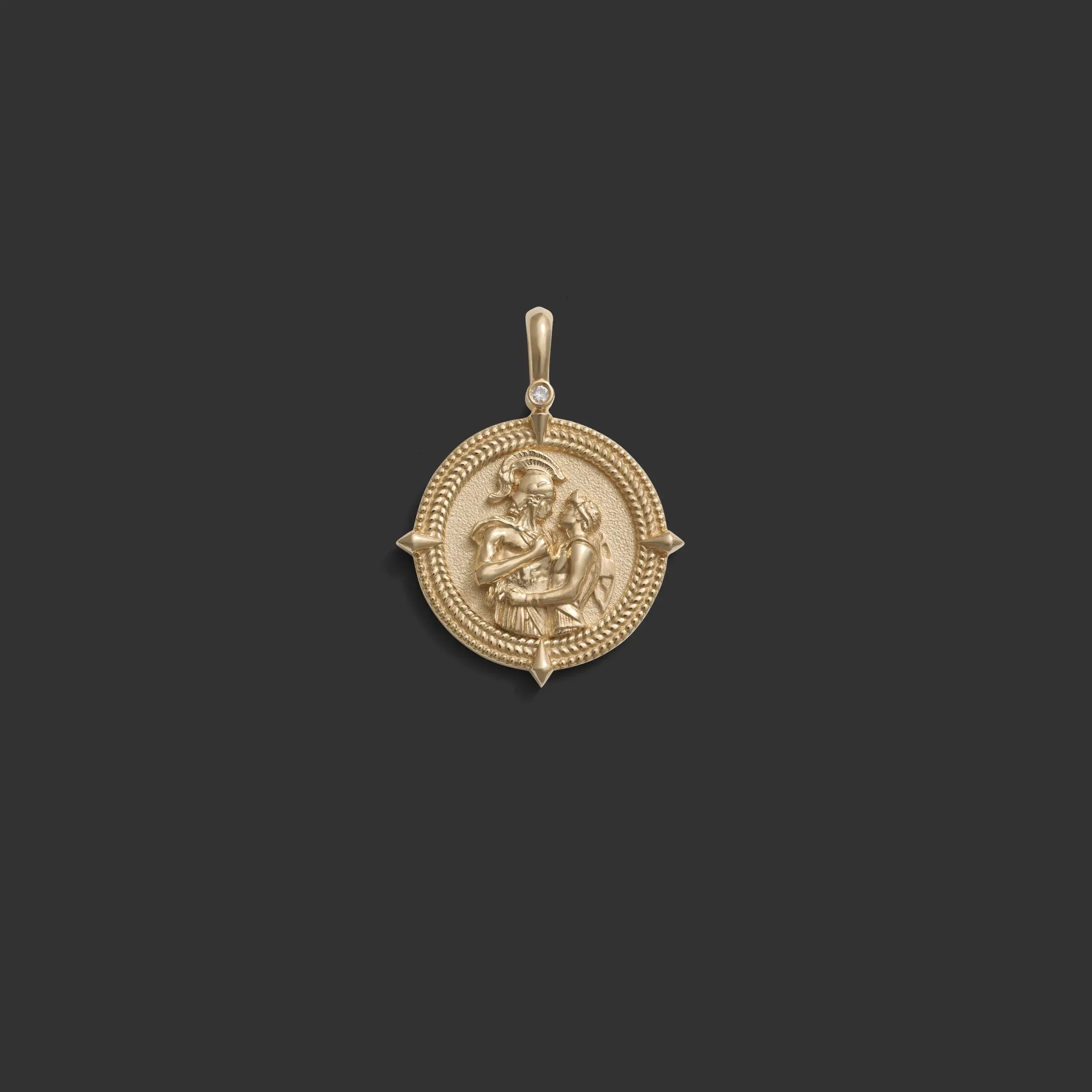 Diamond Achilles & Patroclus Pendant