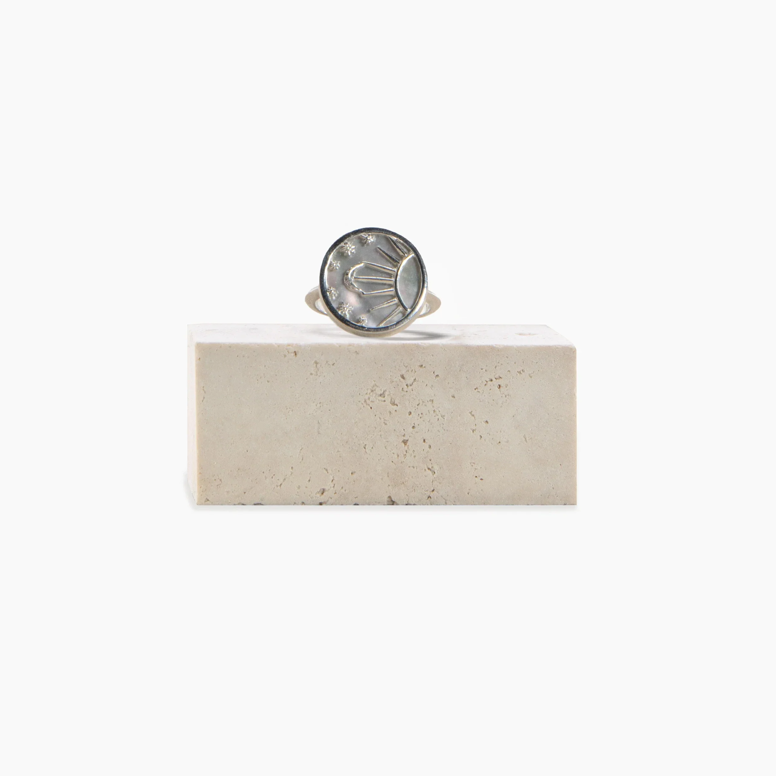 Archive Gemstone Crecent Moon Ring