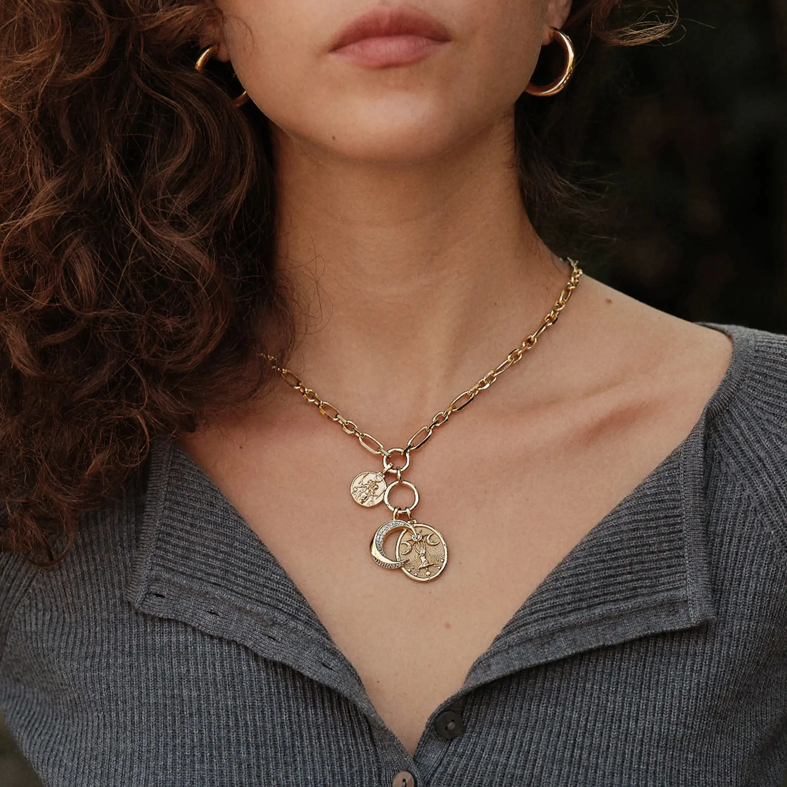 Asteria Statement Single Charm Necklace - Image 2