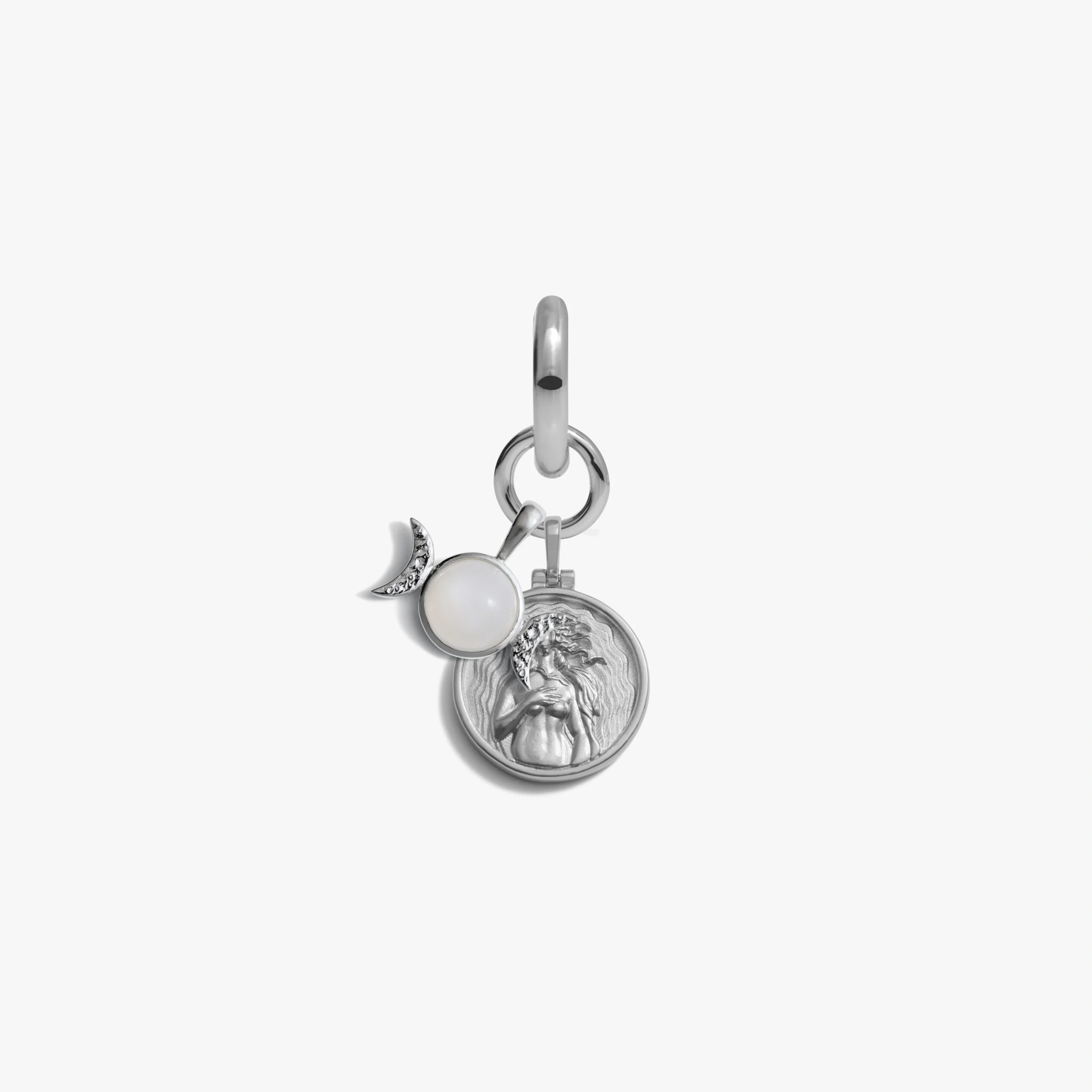 Triple Moon Goddess Charm Earring - Image 12