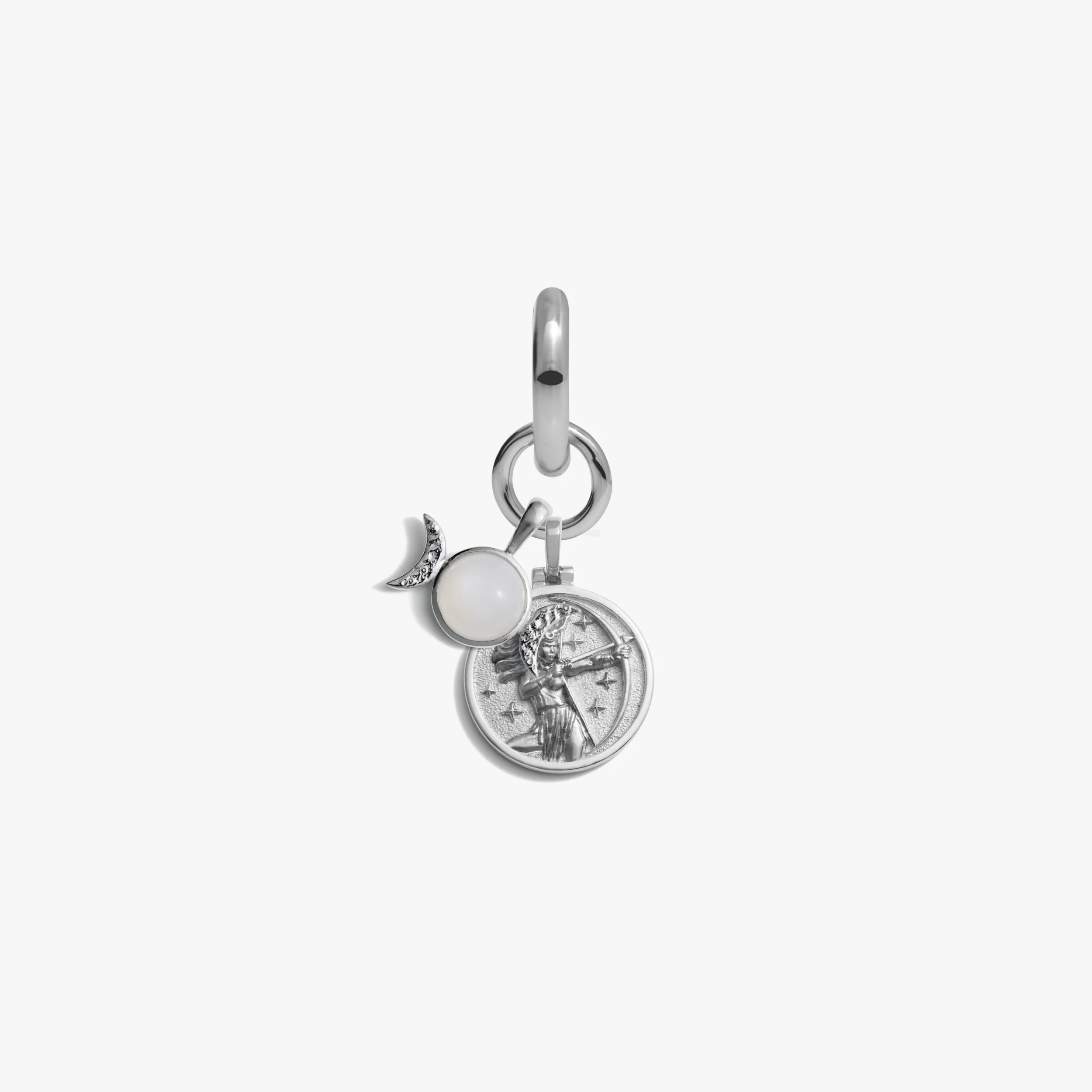 Triple Moon Goddess Charm Earring - Image 13