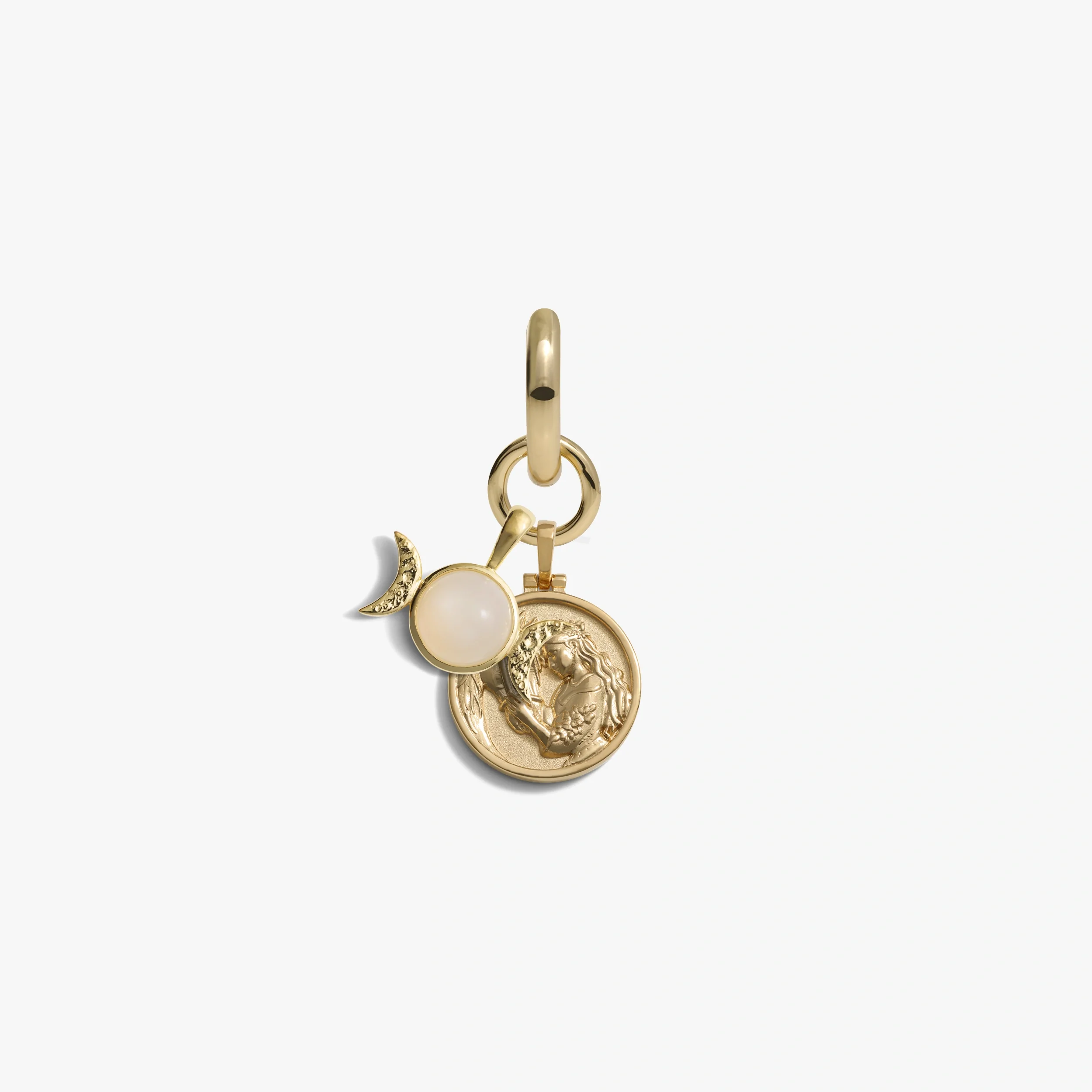 Triple Moon Goddess Charm Earring - Image 5
