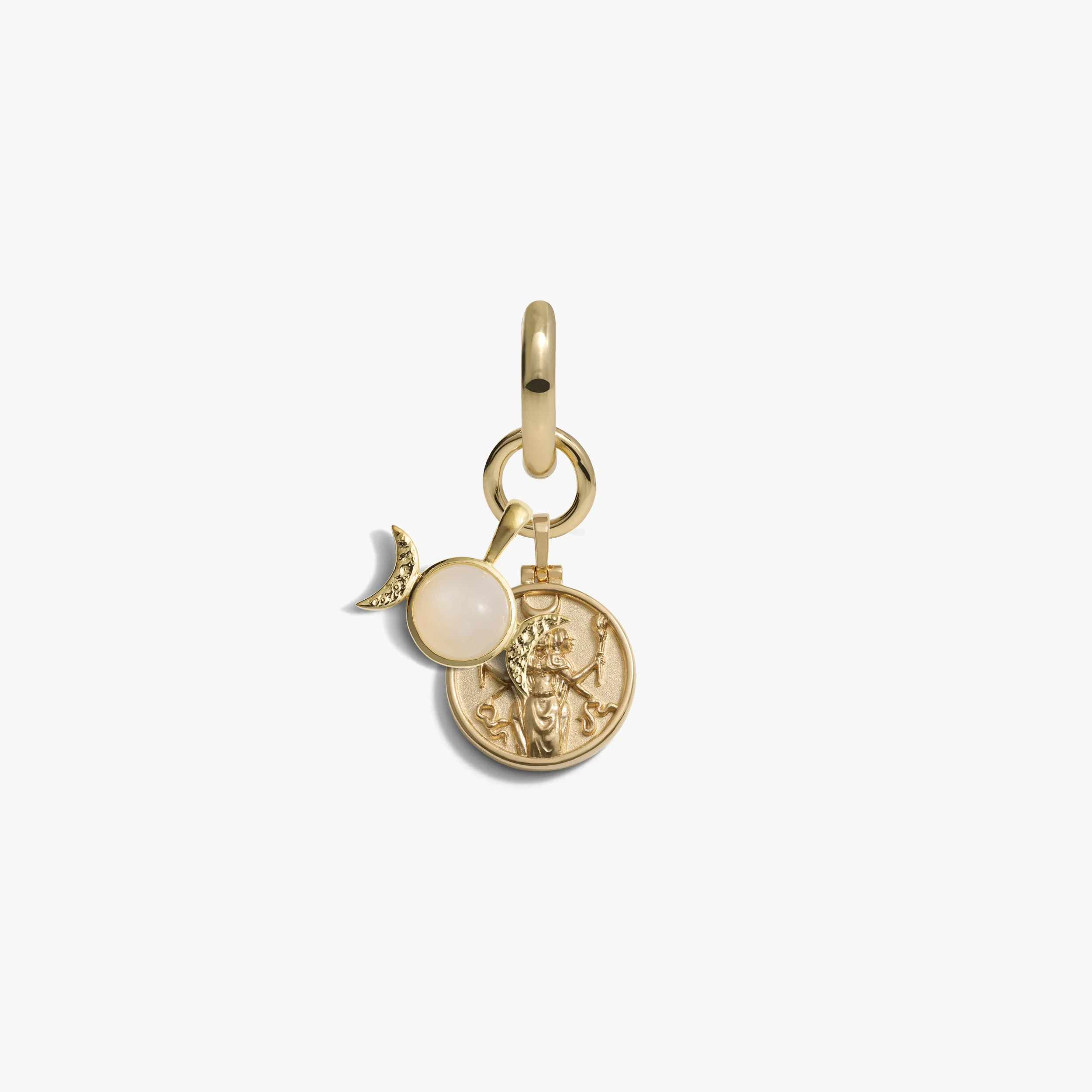 Triple Moon Goddess Charm Earring - Image 6