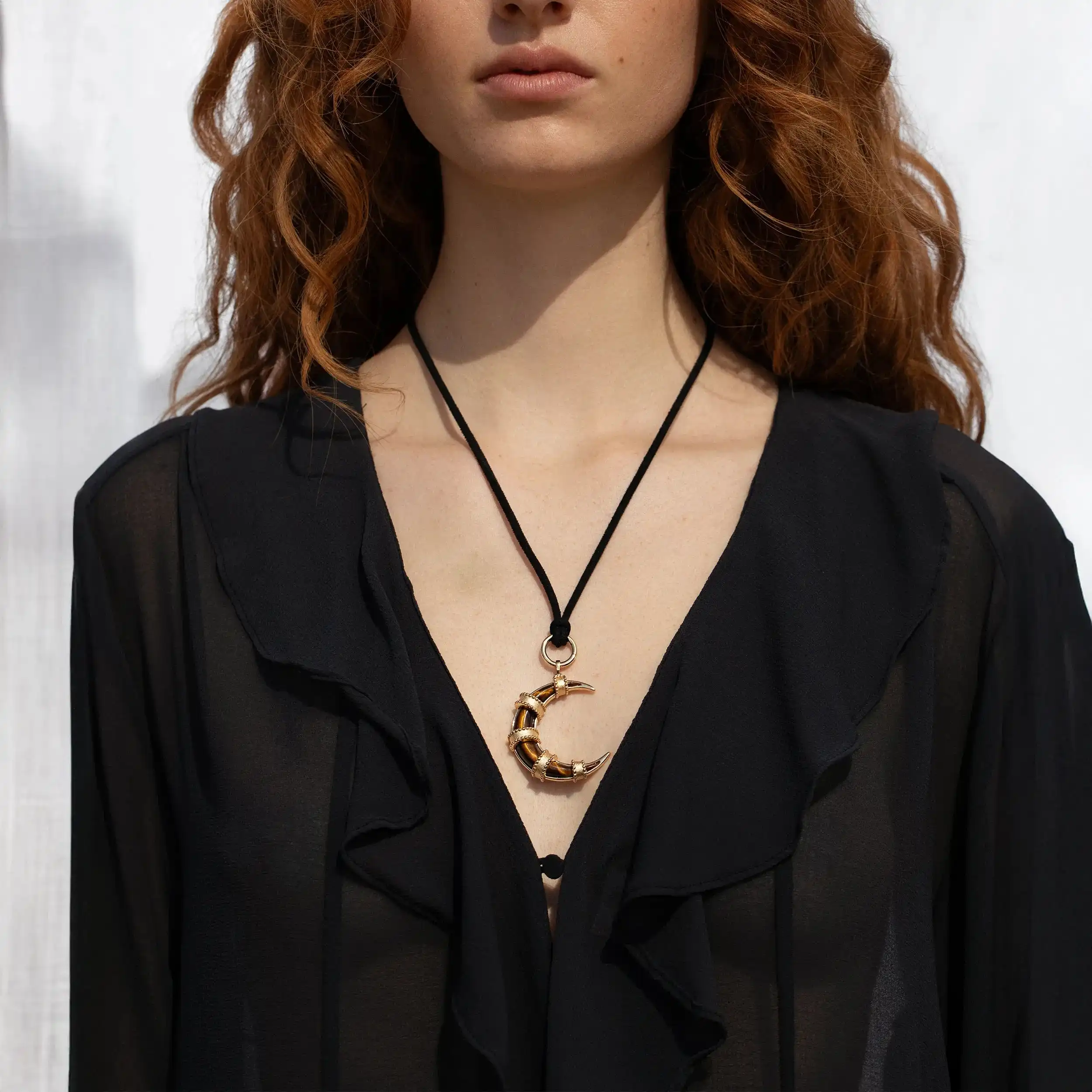Boho Moon Cord Charm Necklace - Image 2
