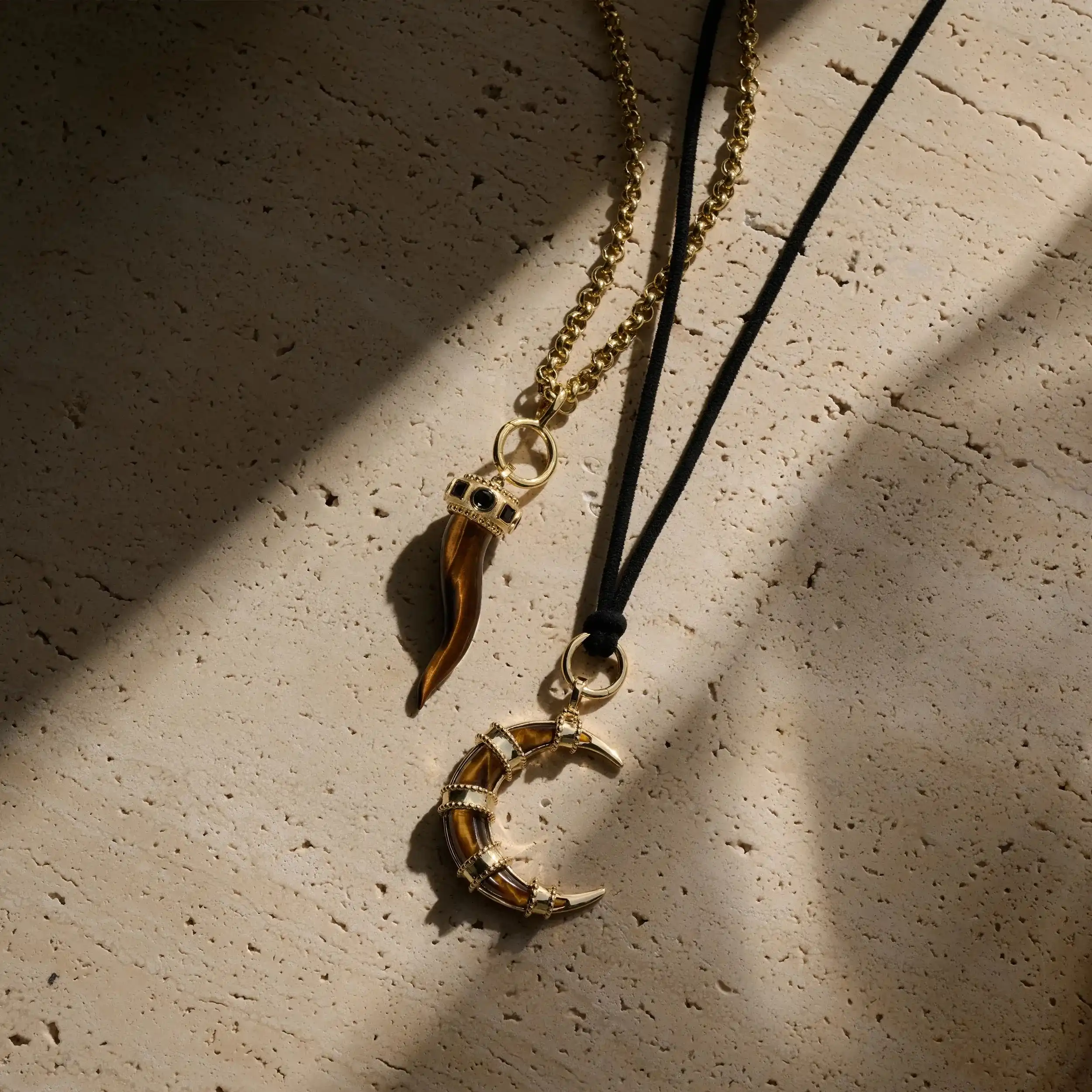 Boho Moon Cord Charm Necklace - Image 3