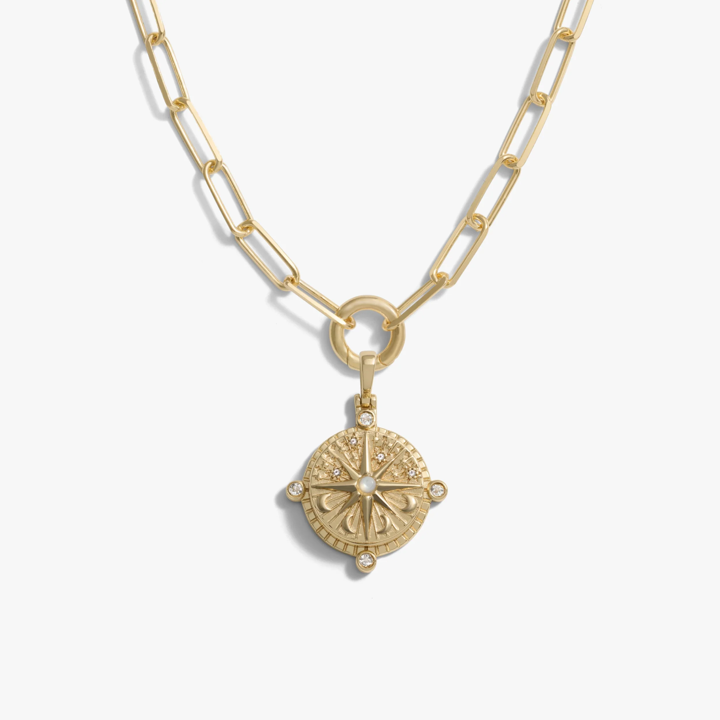 Compass Locket Single Charm Necklace