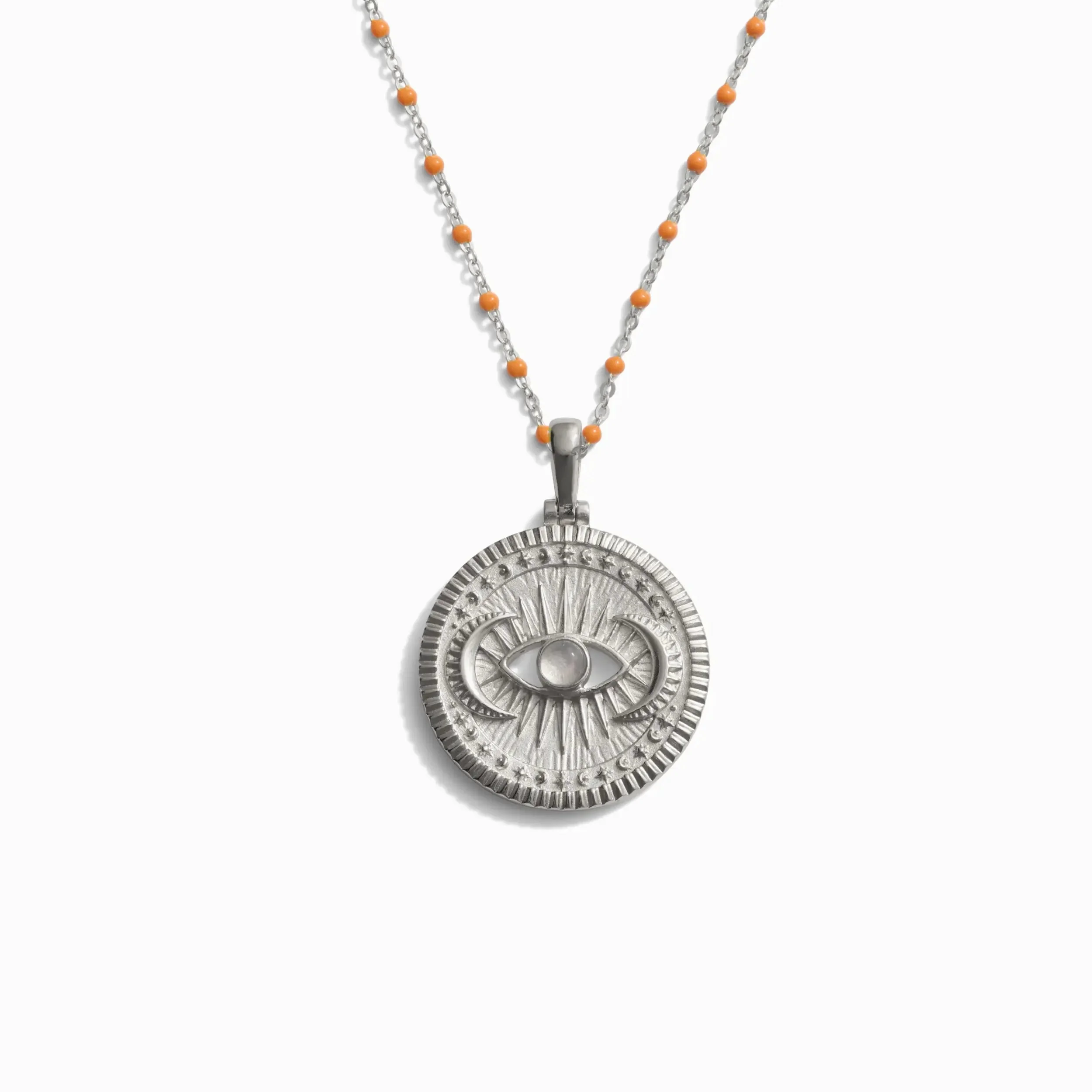 Cosmic Eye + Blush Enamel Necklace - Image 3