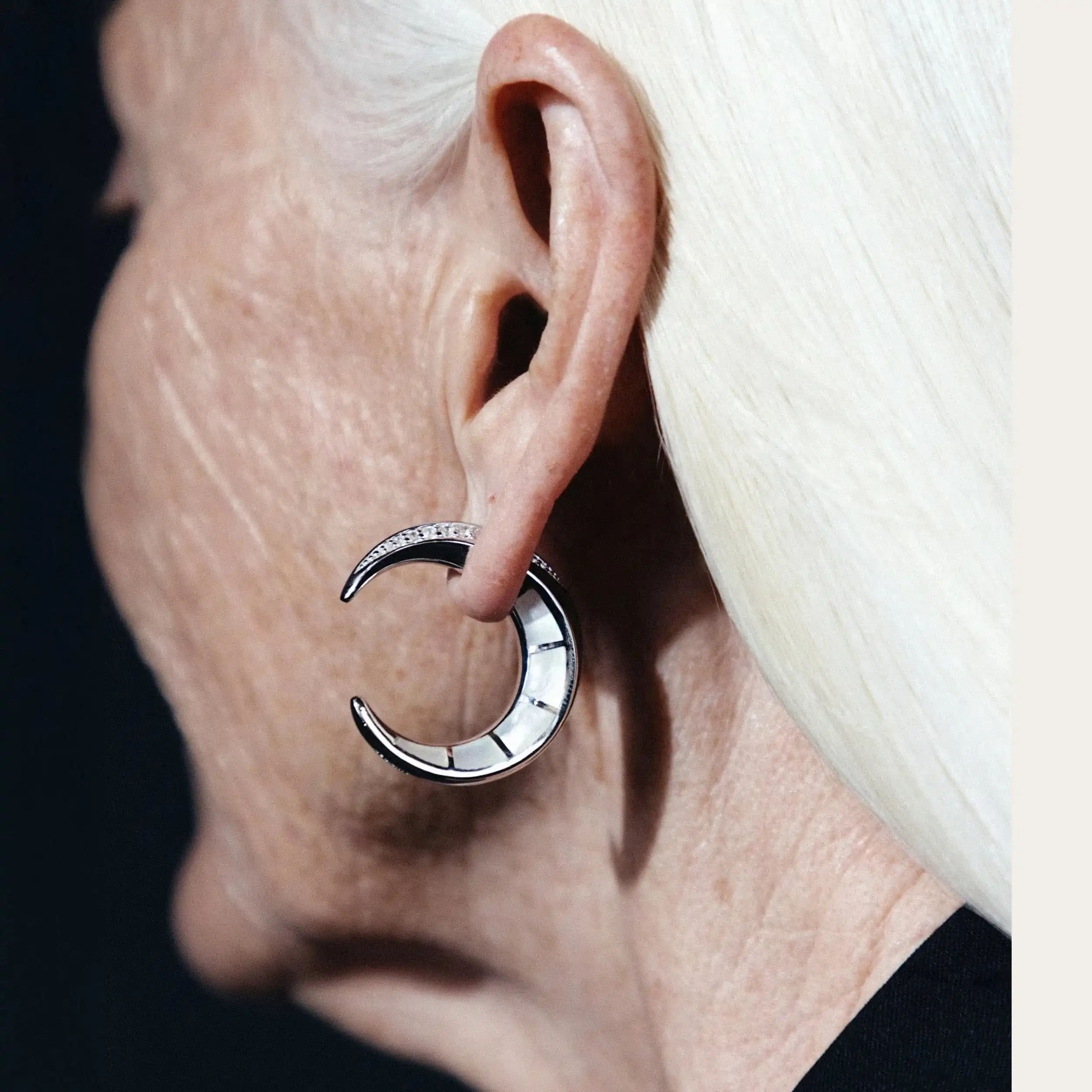 Statement Crescent Moon Earrings - Image 2