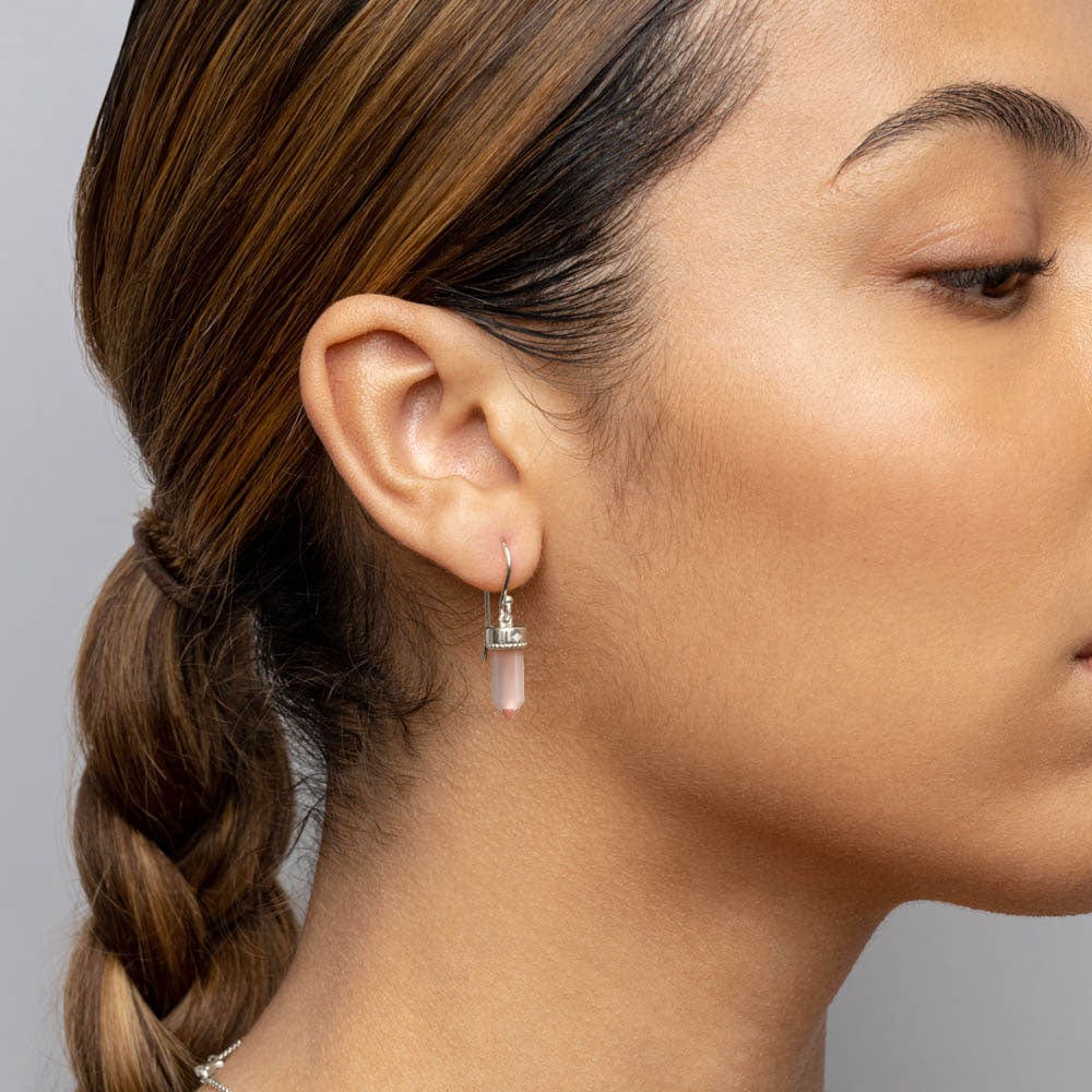 Crystal Quartz Wire Earrings - Image 2