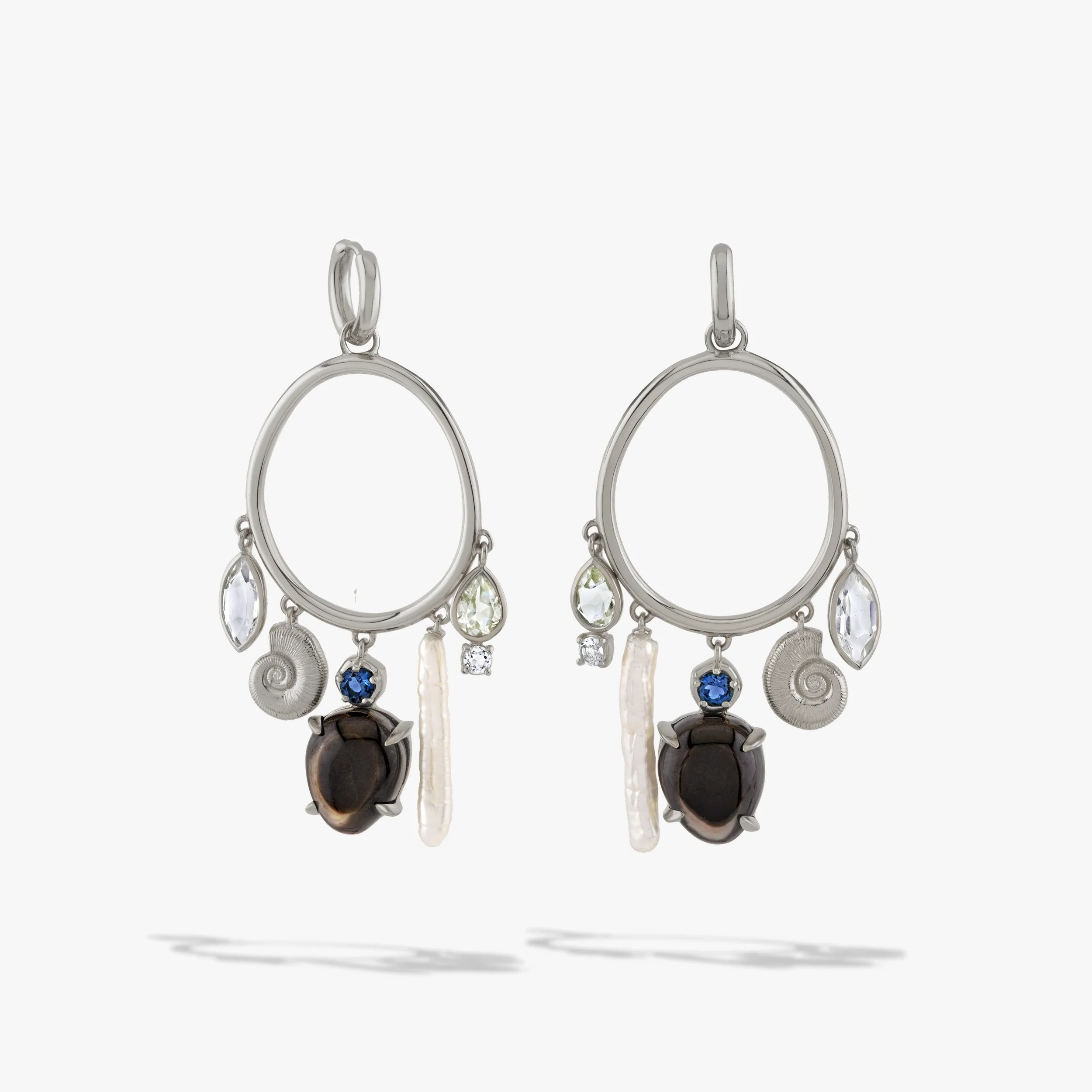 Deep Sea Gemstone Charm Hoops - Image 7