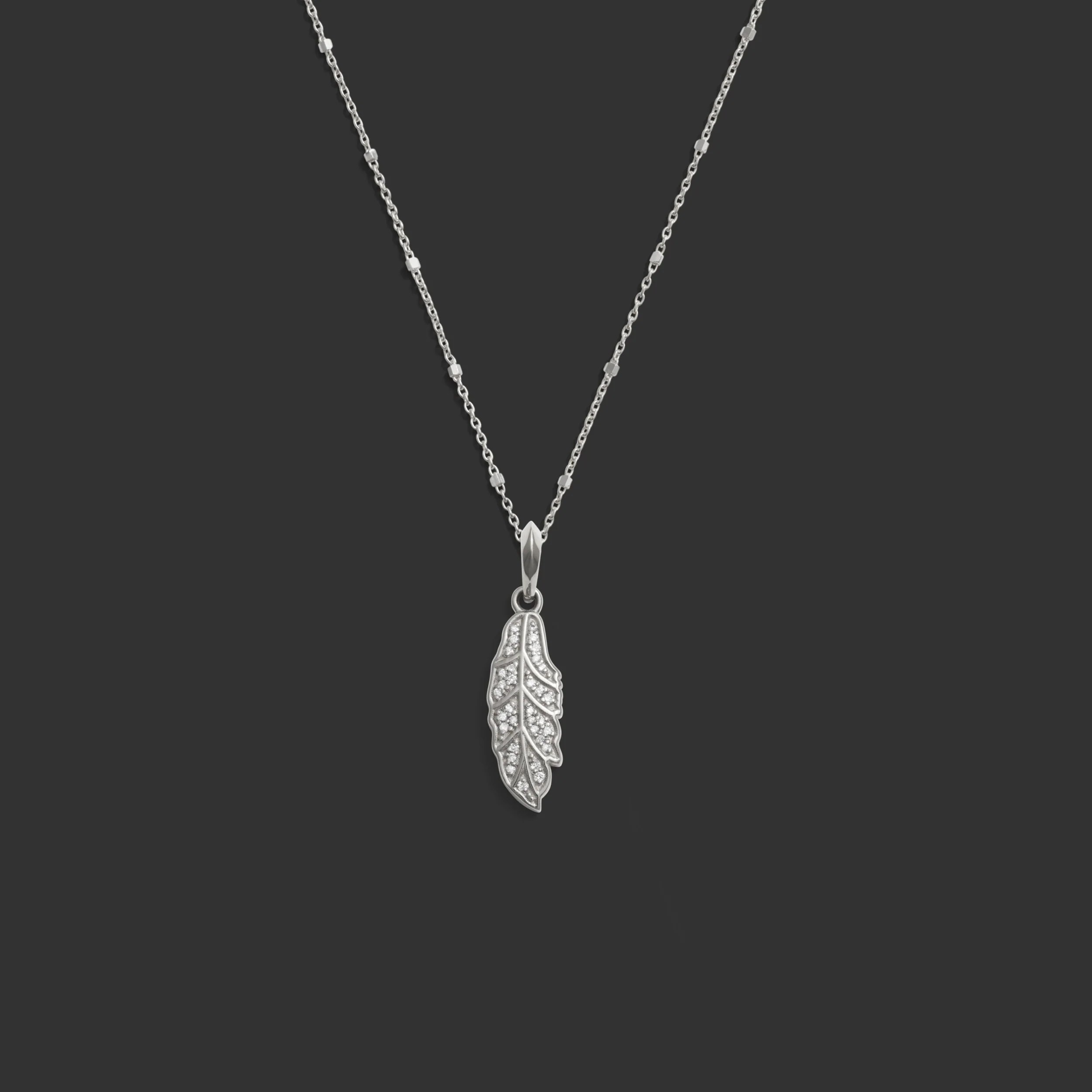 Diamond Feather Necklace - Image 6
