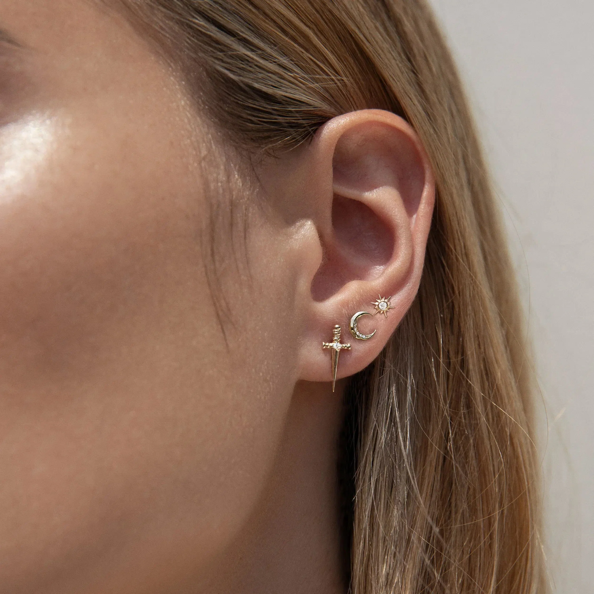 Diamond Moon Studs - Image 4