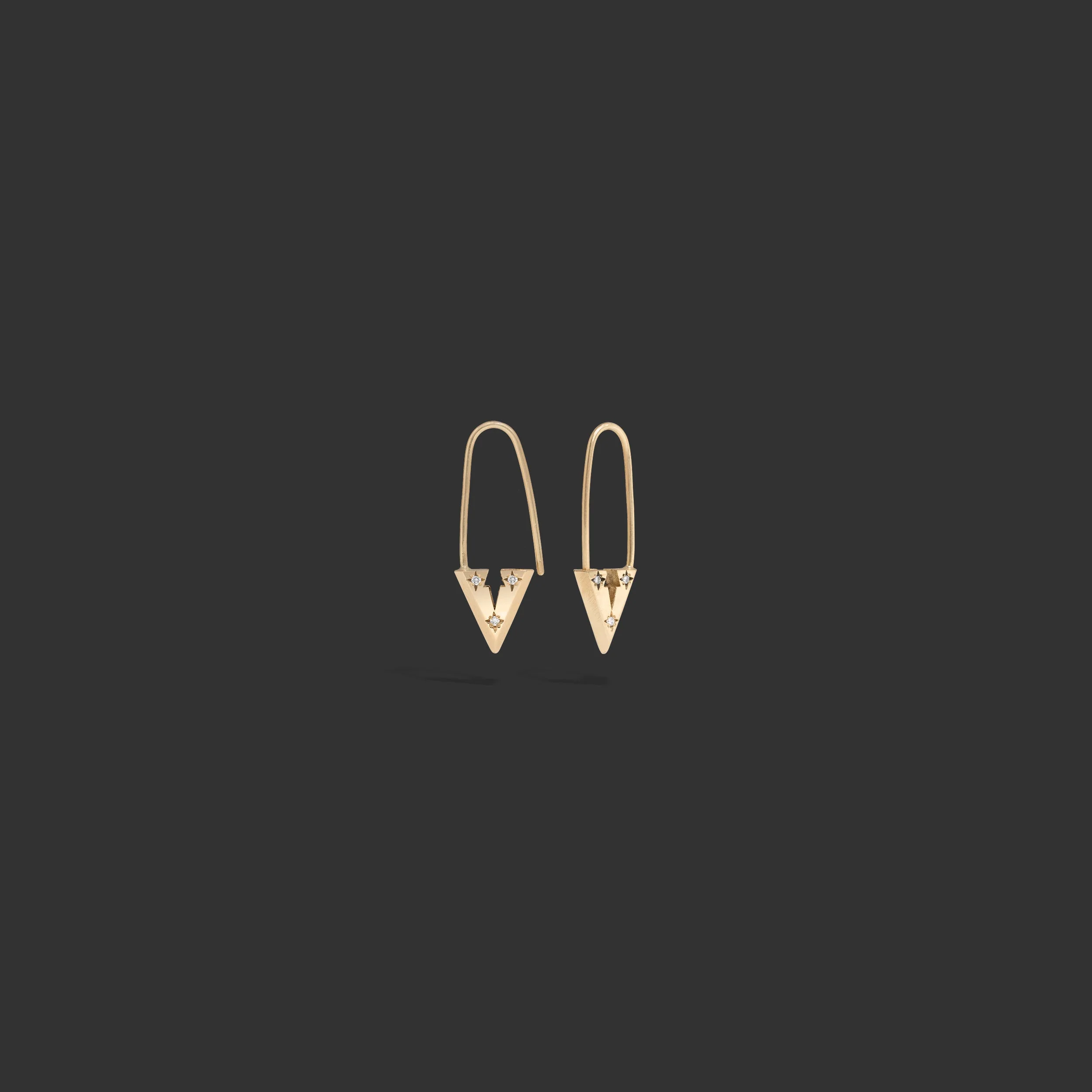 Diamond Safety Pin Earring