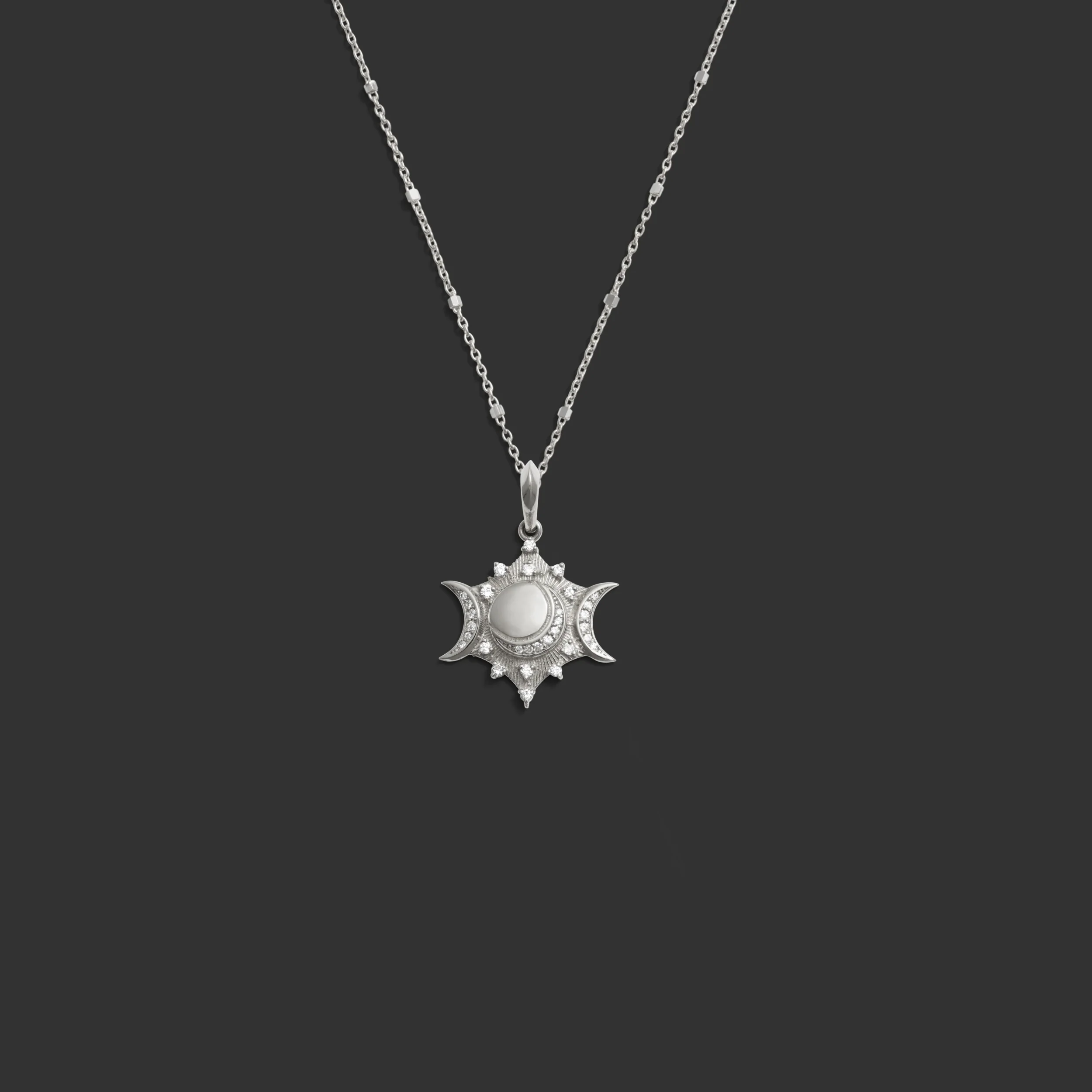 Diamond Triple Moon Necklace - Image 6