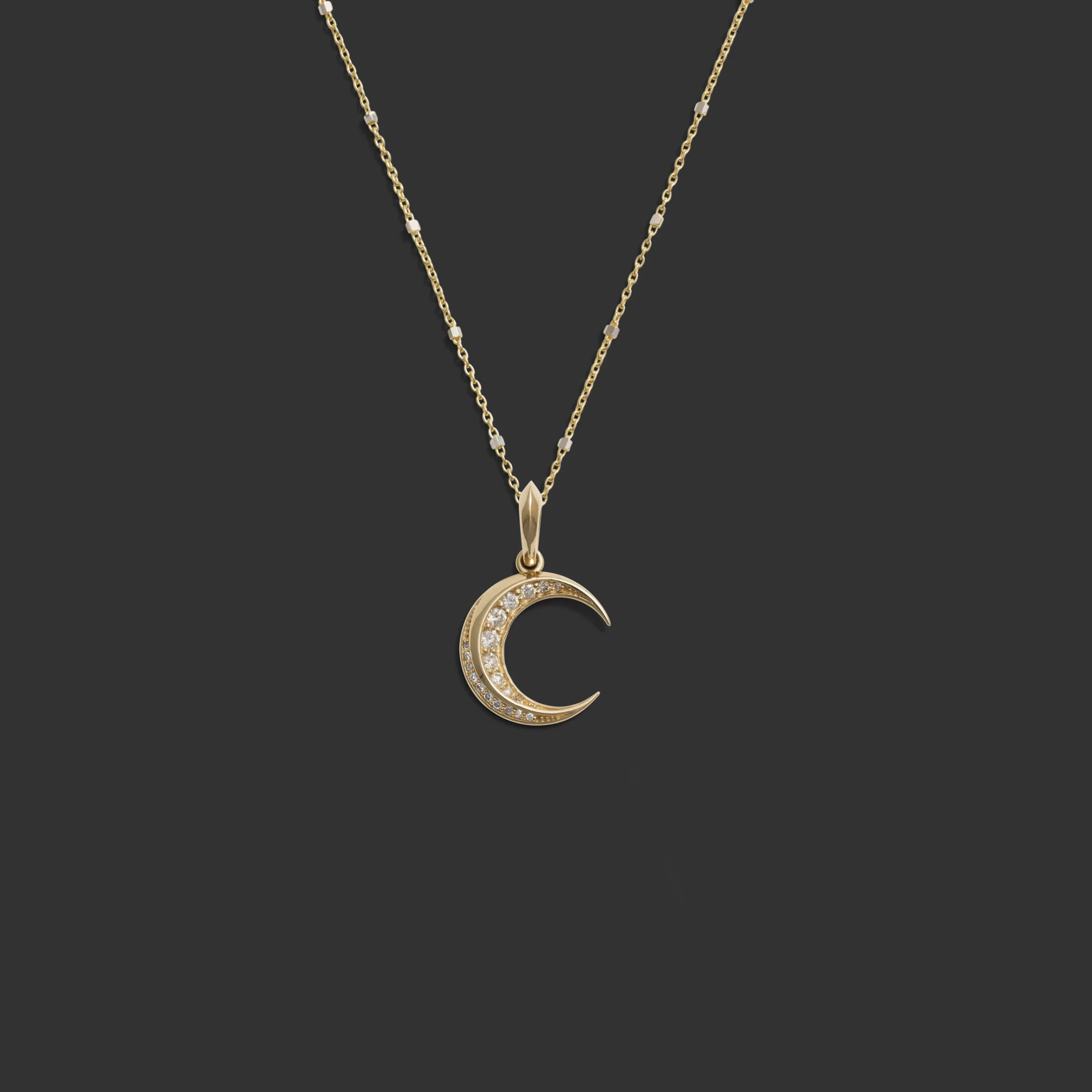 Diamond Twisted Moon Necklace - Image 7