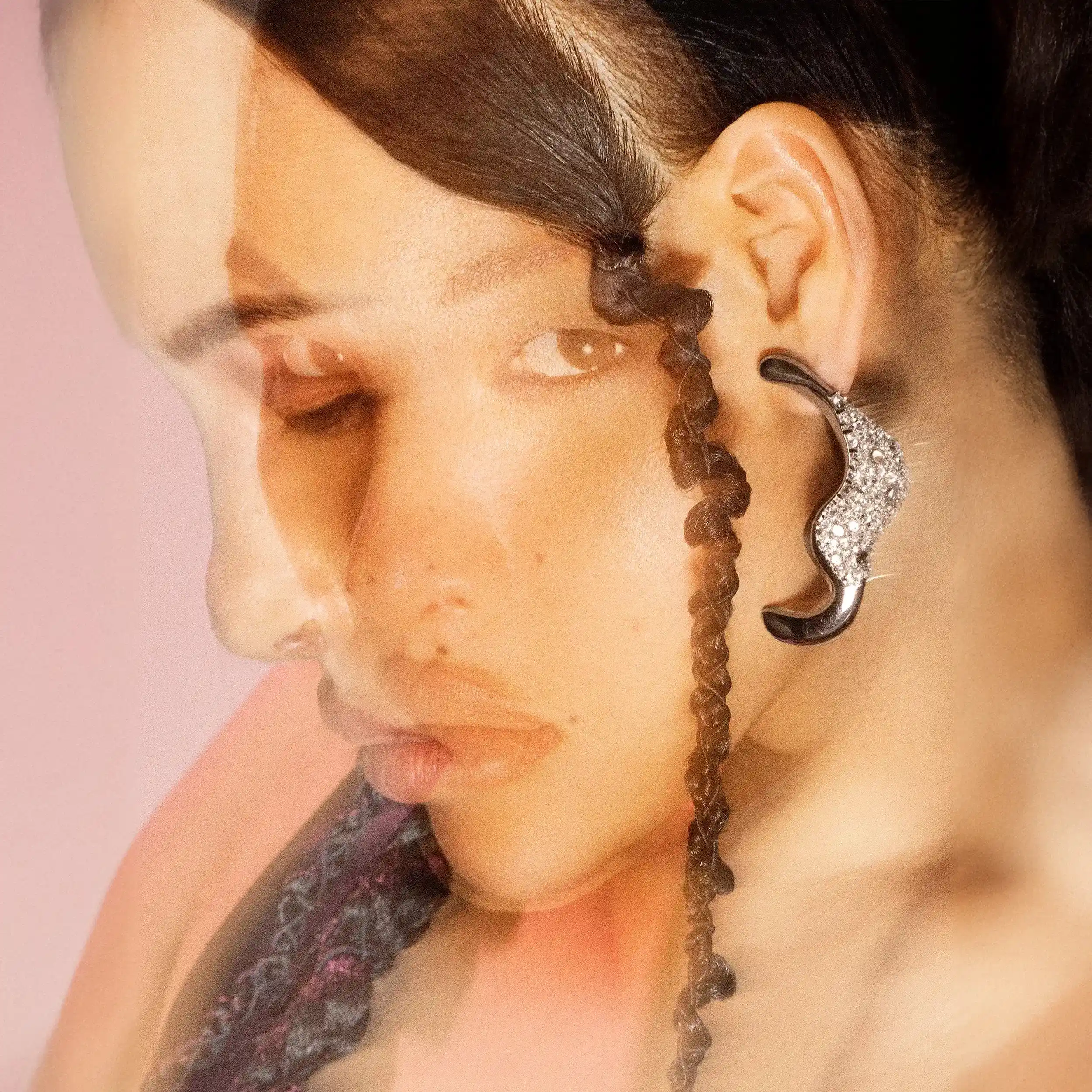 Encrusted Abstract Earrings - Image 2