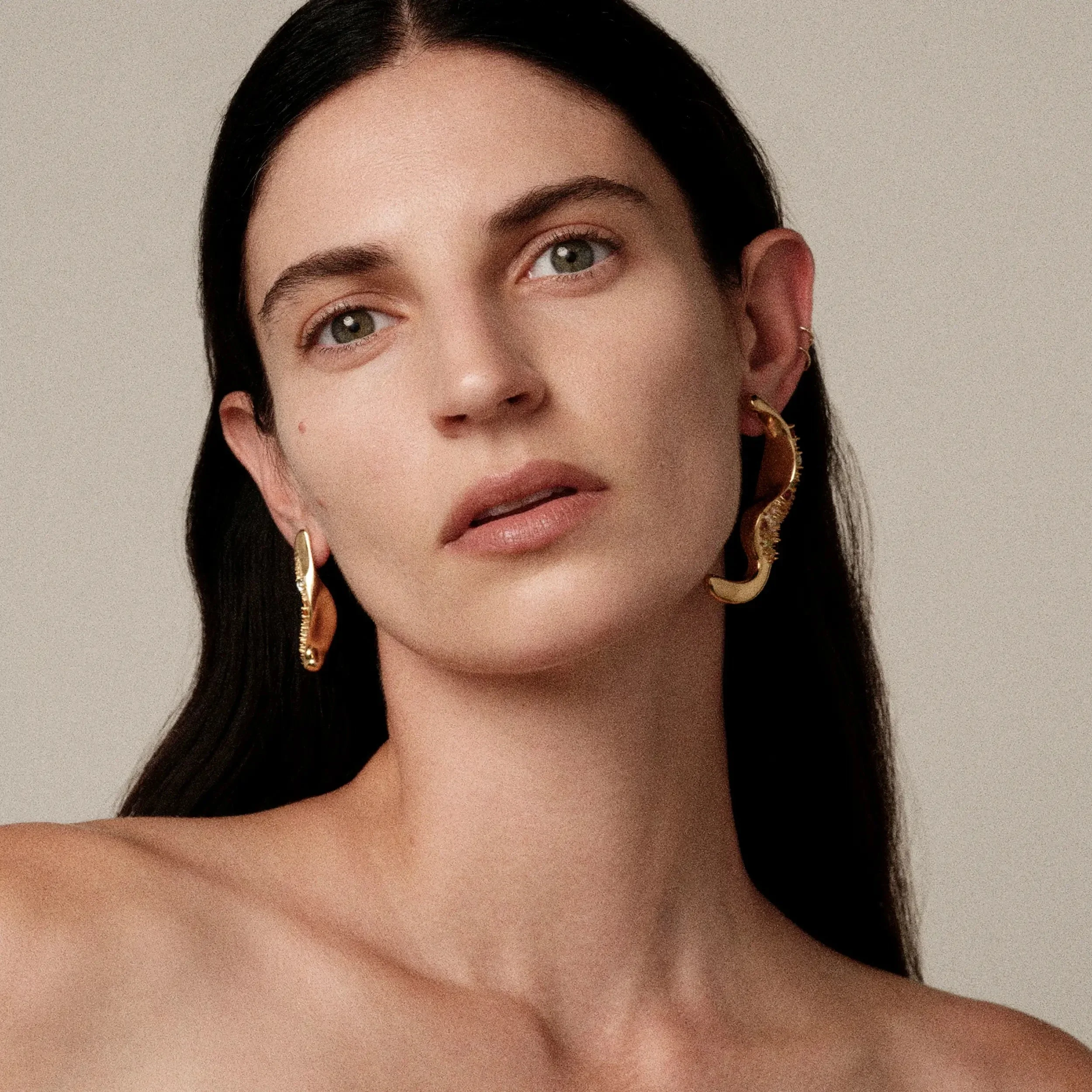 Encrusted Abstract Earrings - Image 3