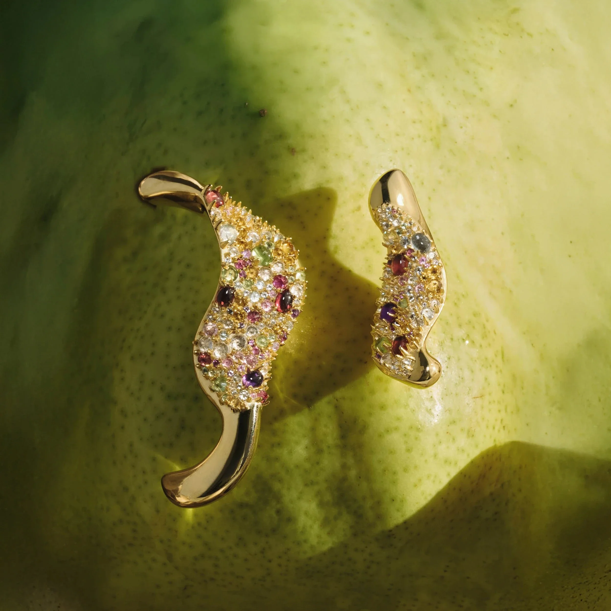 Encrusted Abstract Earrings - Image 4