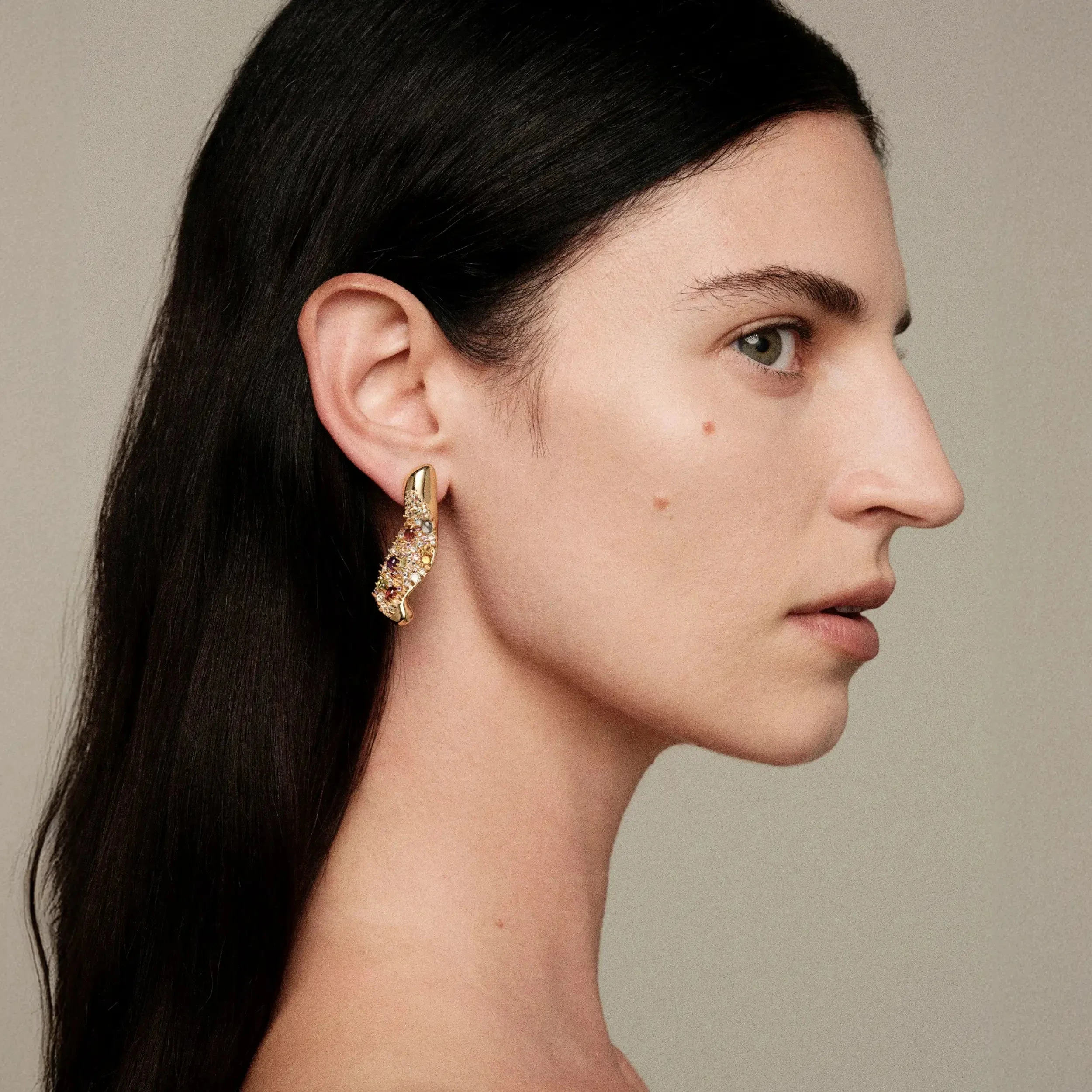 Encrusted Abstract Earrings - Image 5