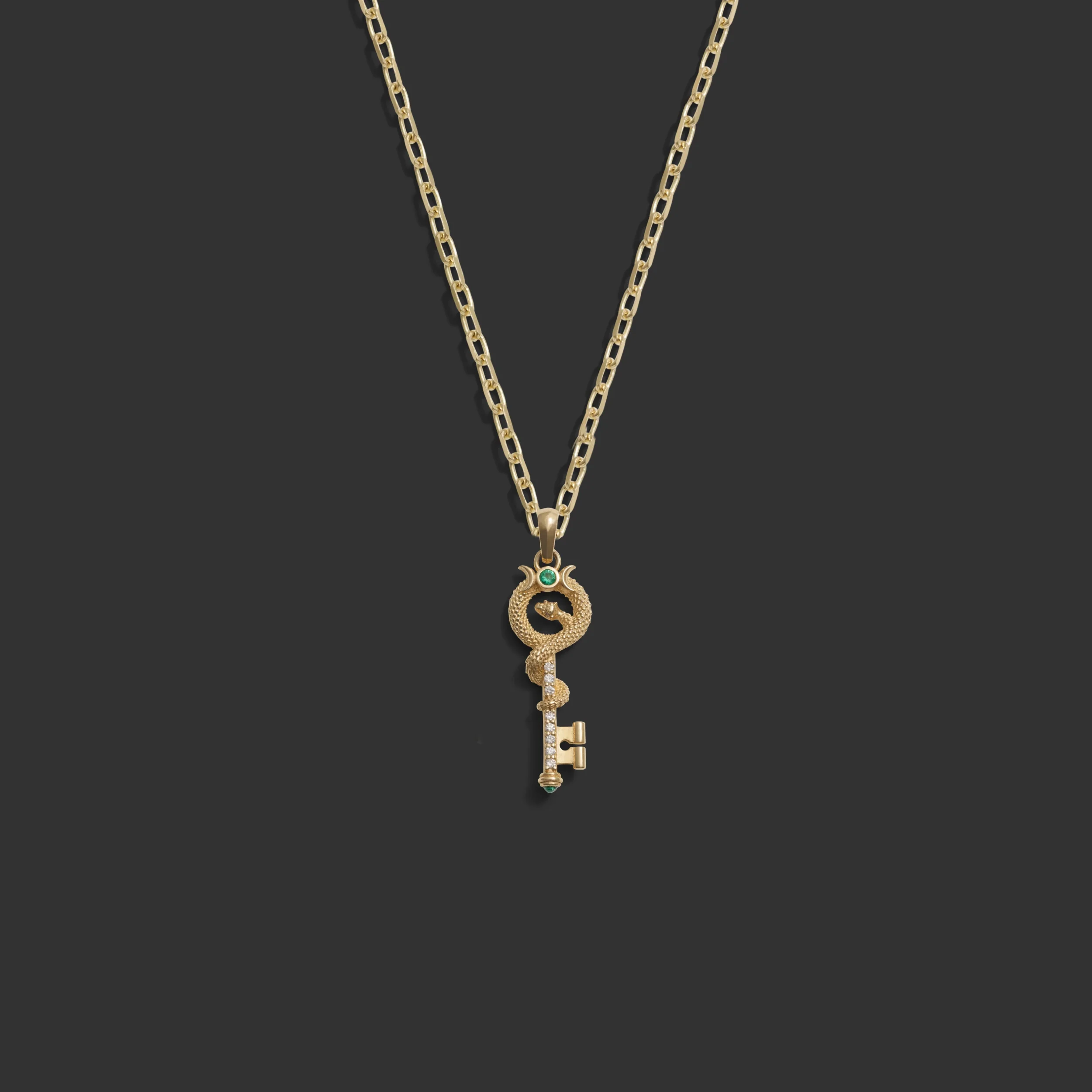 Emerald Key Necklace
