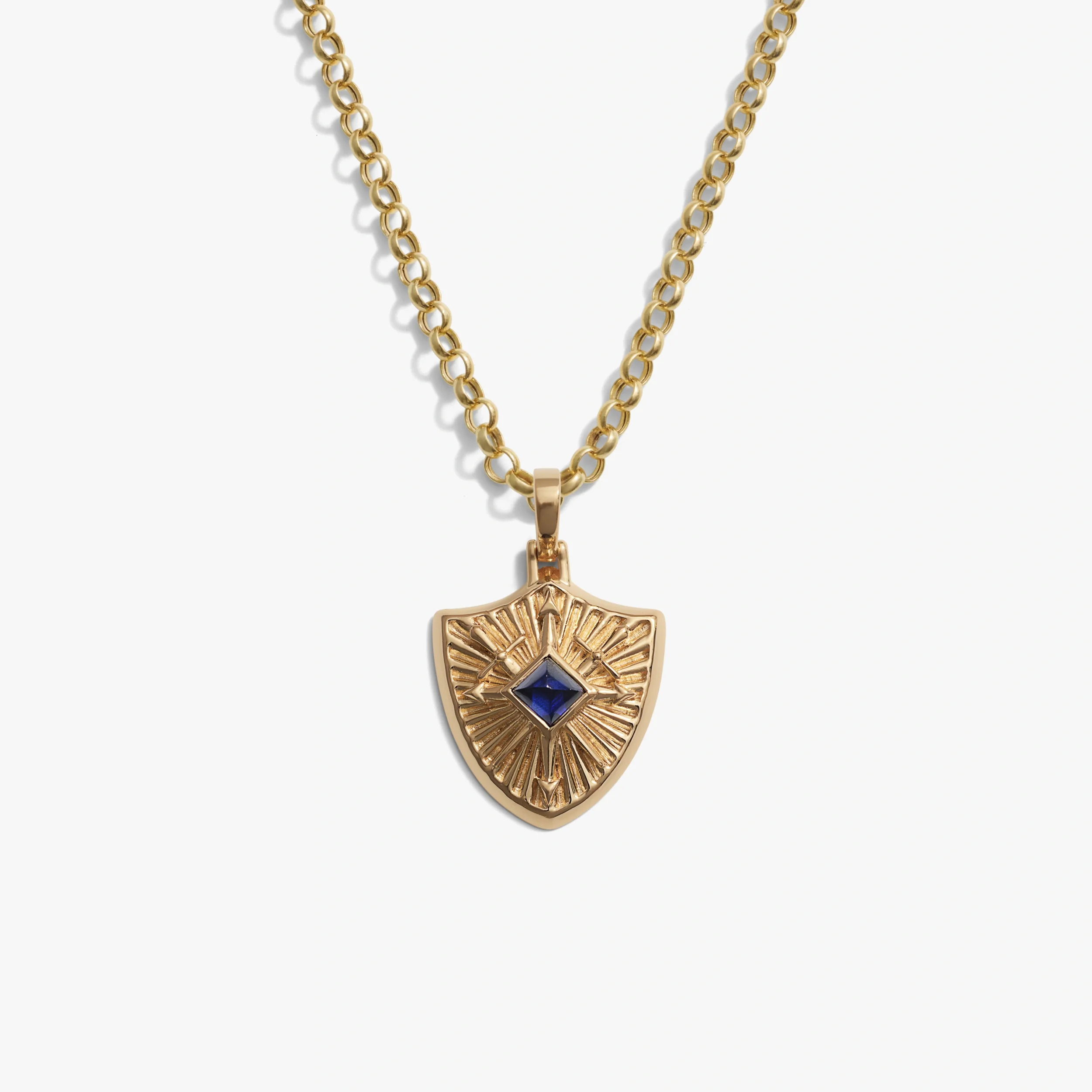 Gemstone Shield Necklace