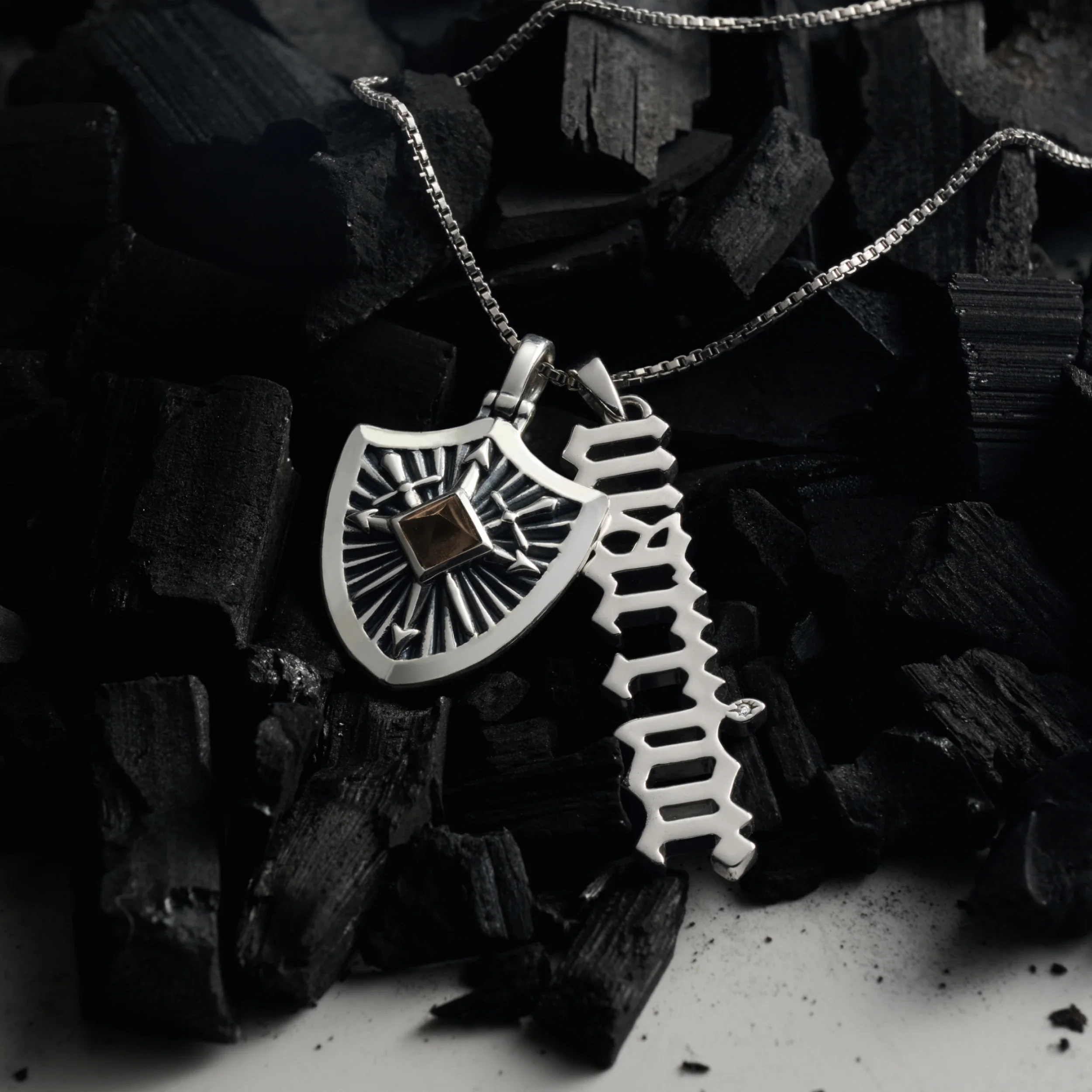 Gemstone Shield Necklace - Image 3