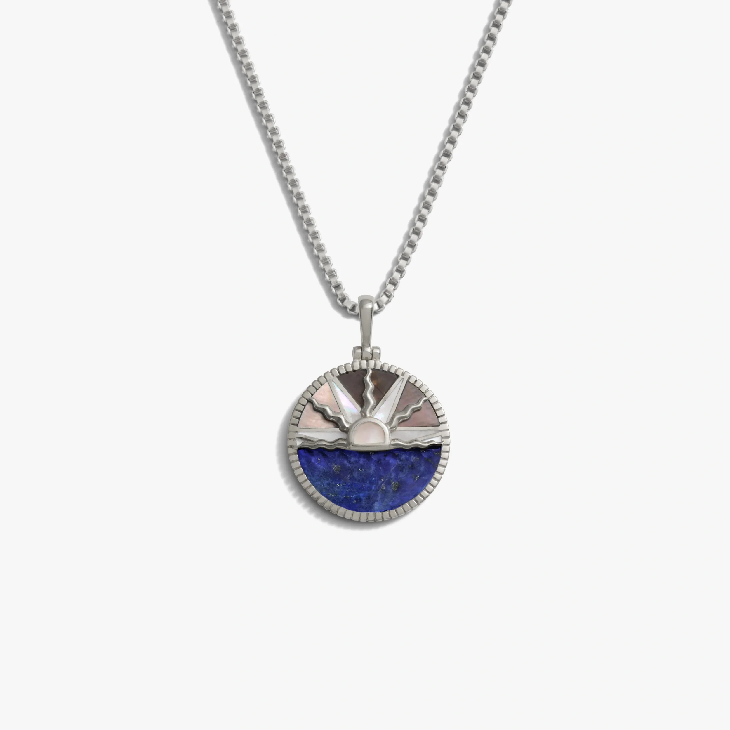 Gemstone Inlay Sunrise Necklace