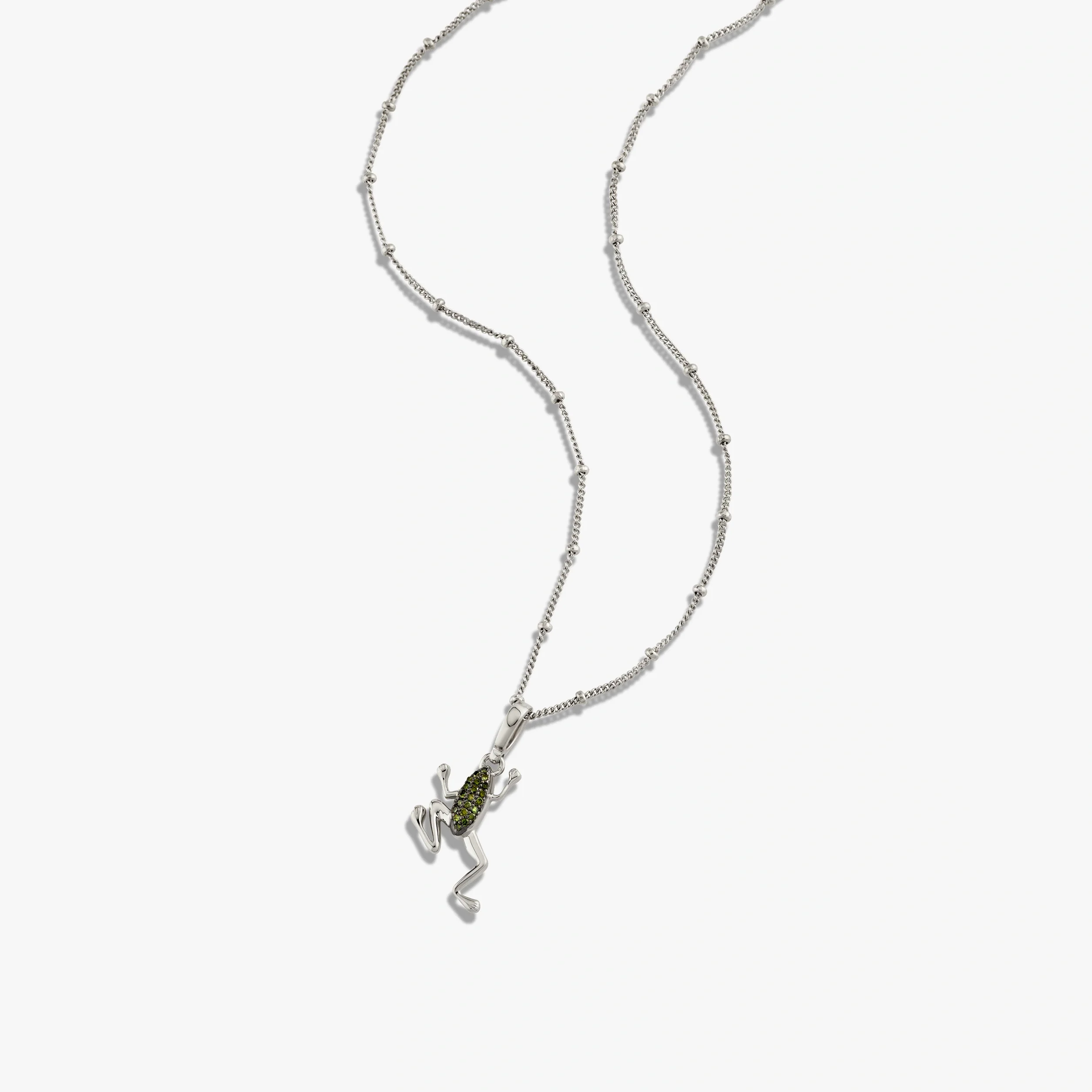 Green Diamond Baby Frog Necklace - Image 5