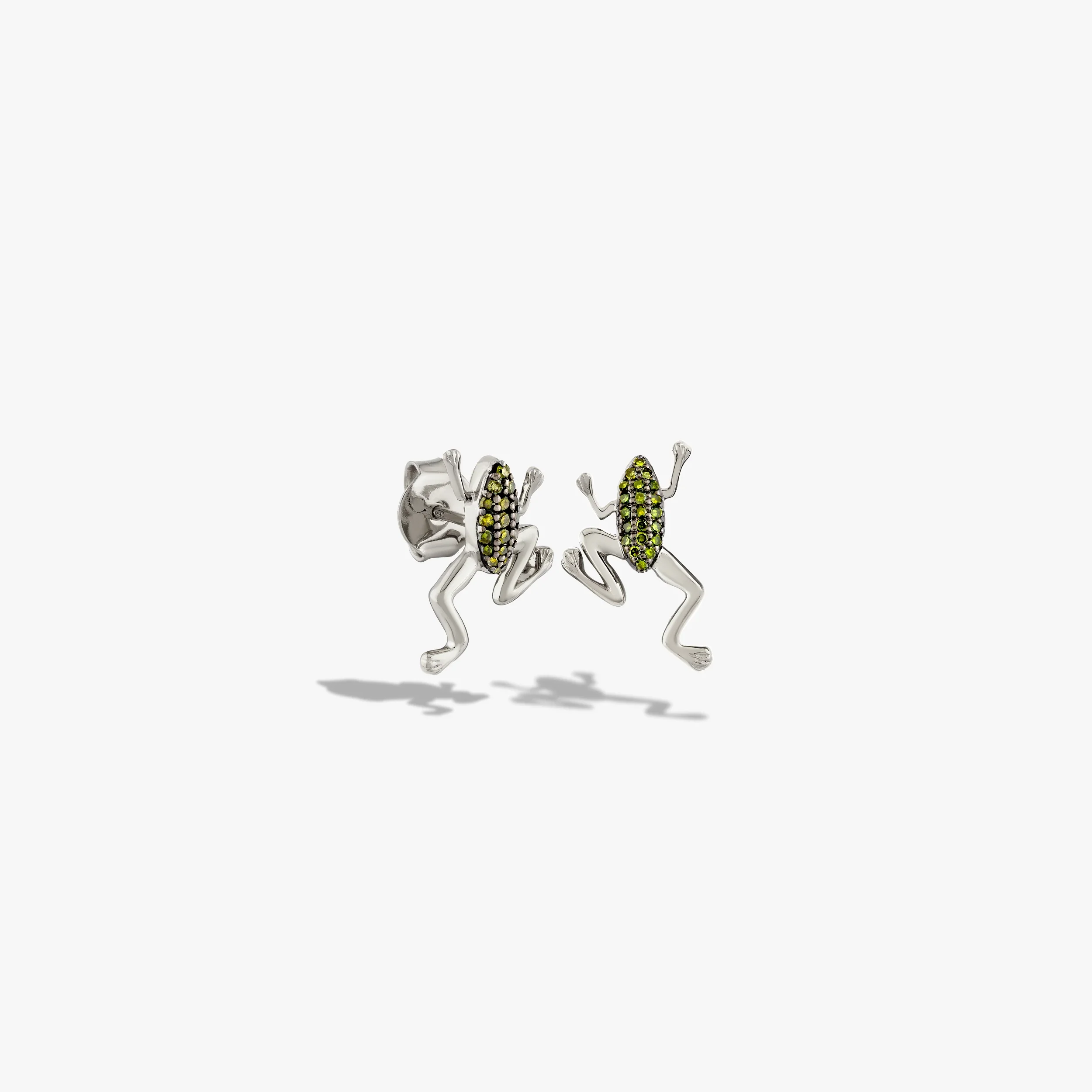 Green Diamond Baby Frog Studs - Image 5