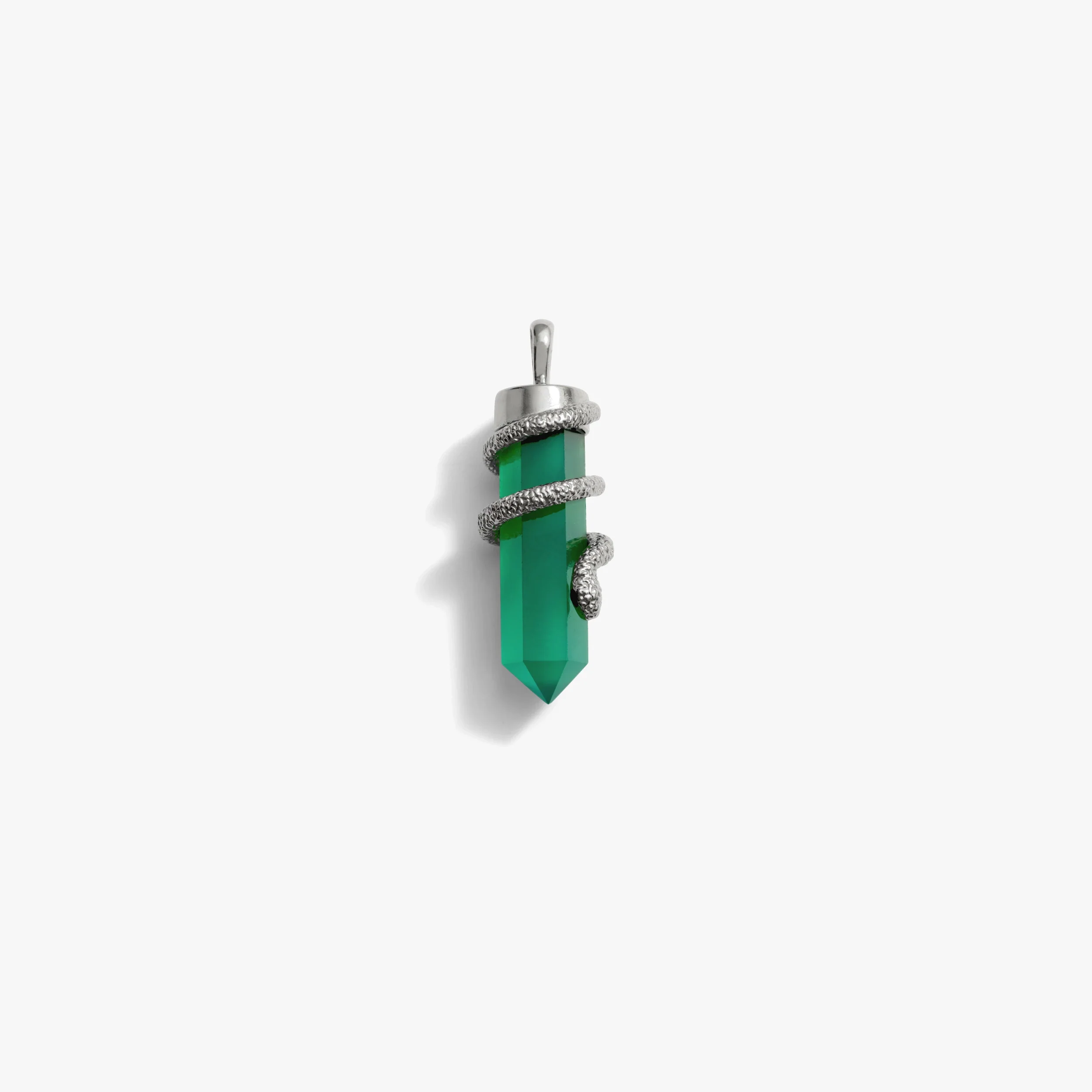 Green Onyx Crystal Snake Amulet - Image 6