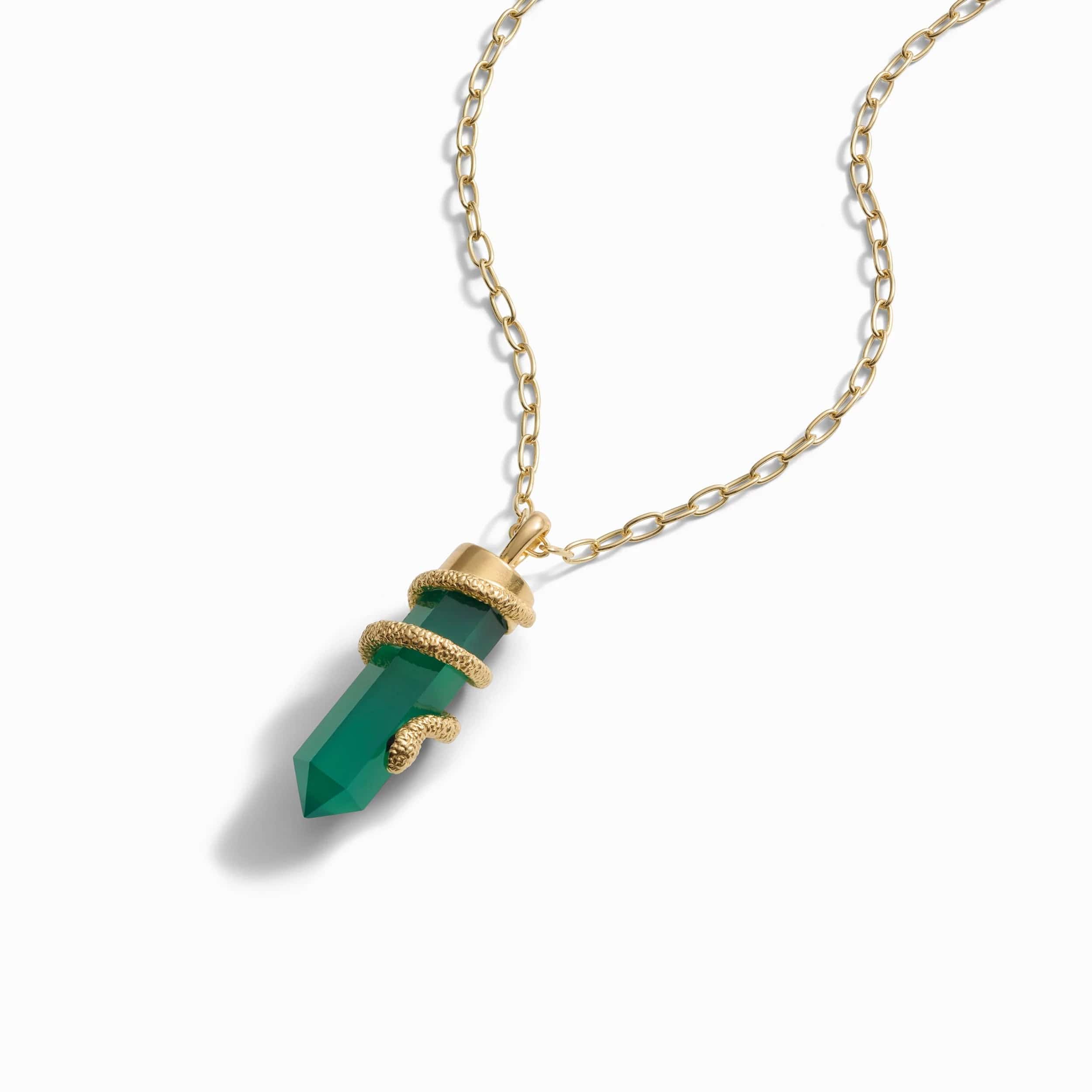Green Onyx Crystal Snake Necklace - Image 6