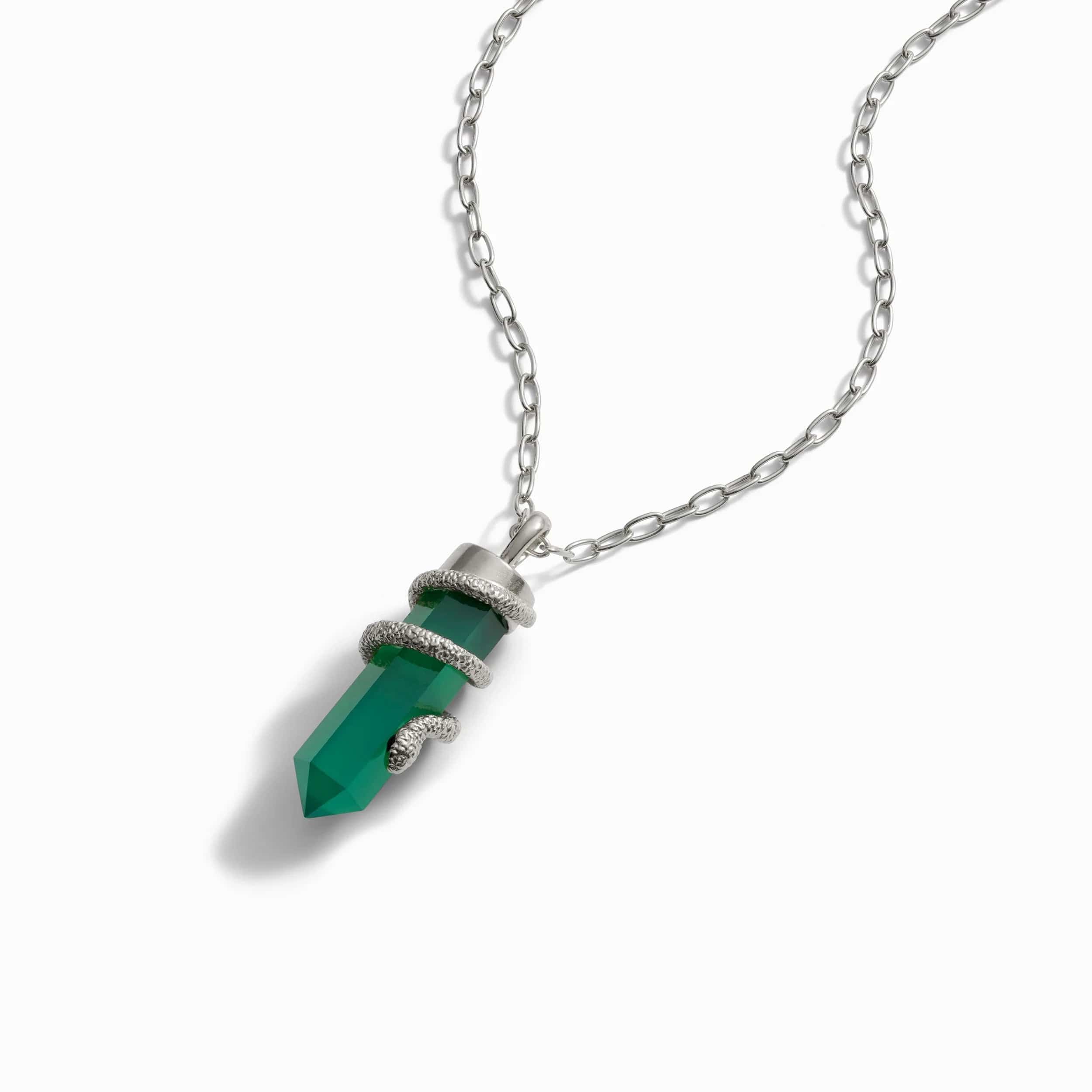 Green Onyx Crystal Snake Necklace - Image 7
