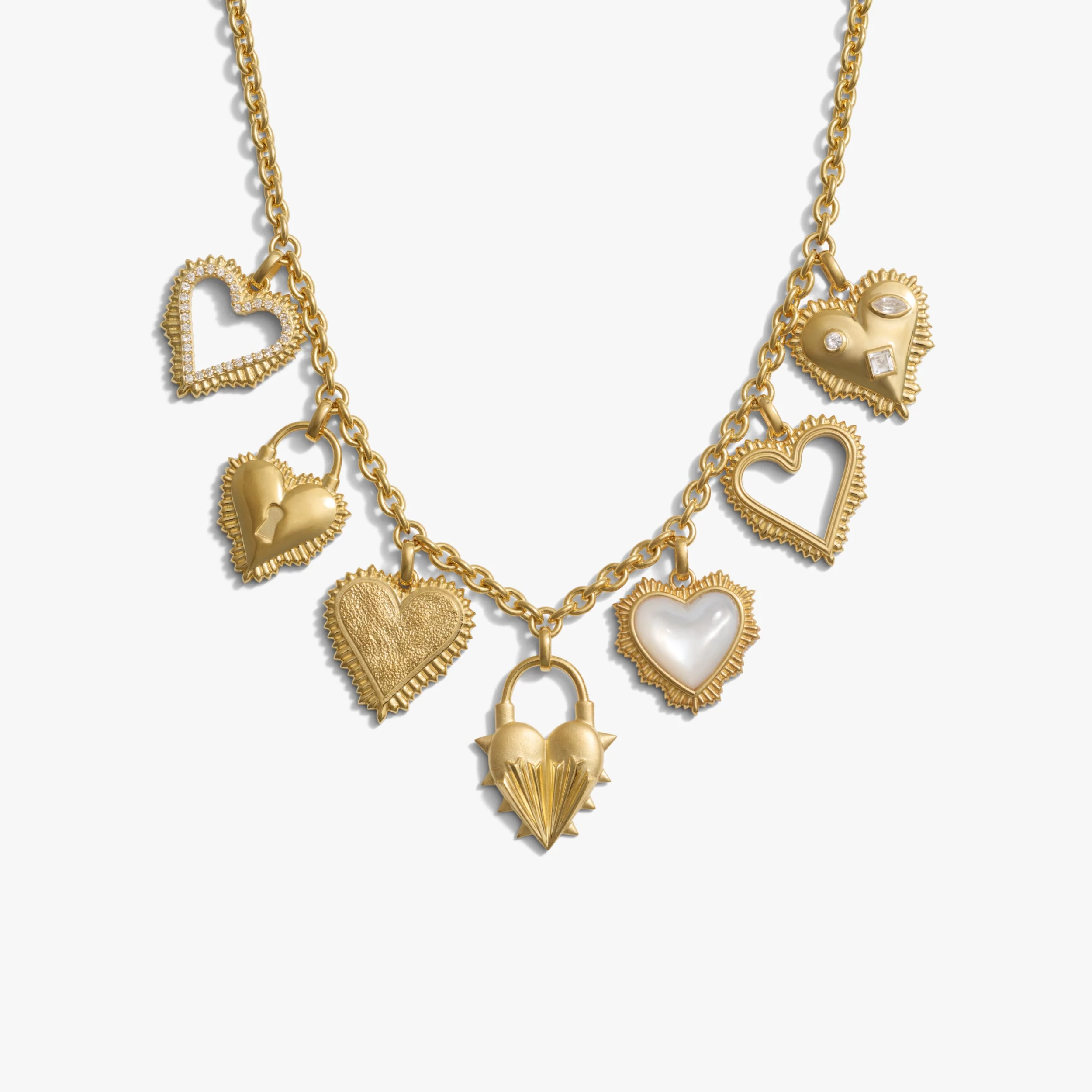 Radiant Heart Statement Charm Necklace