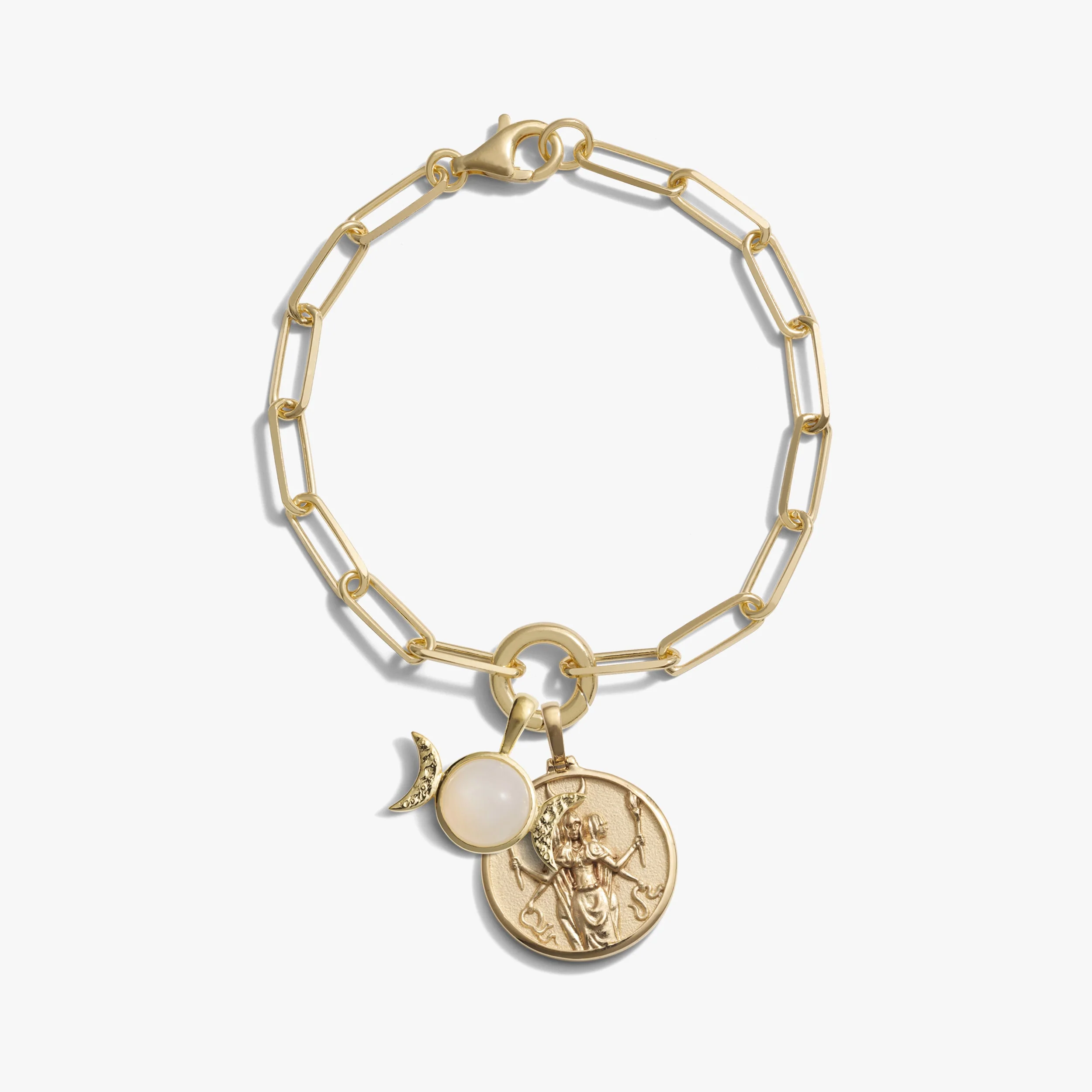 Hecate Triple Moon Charm Bracelet