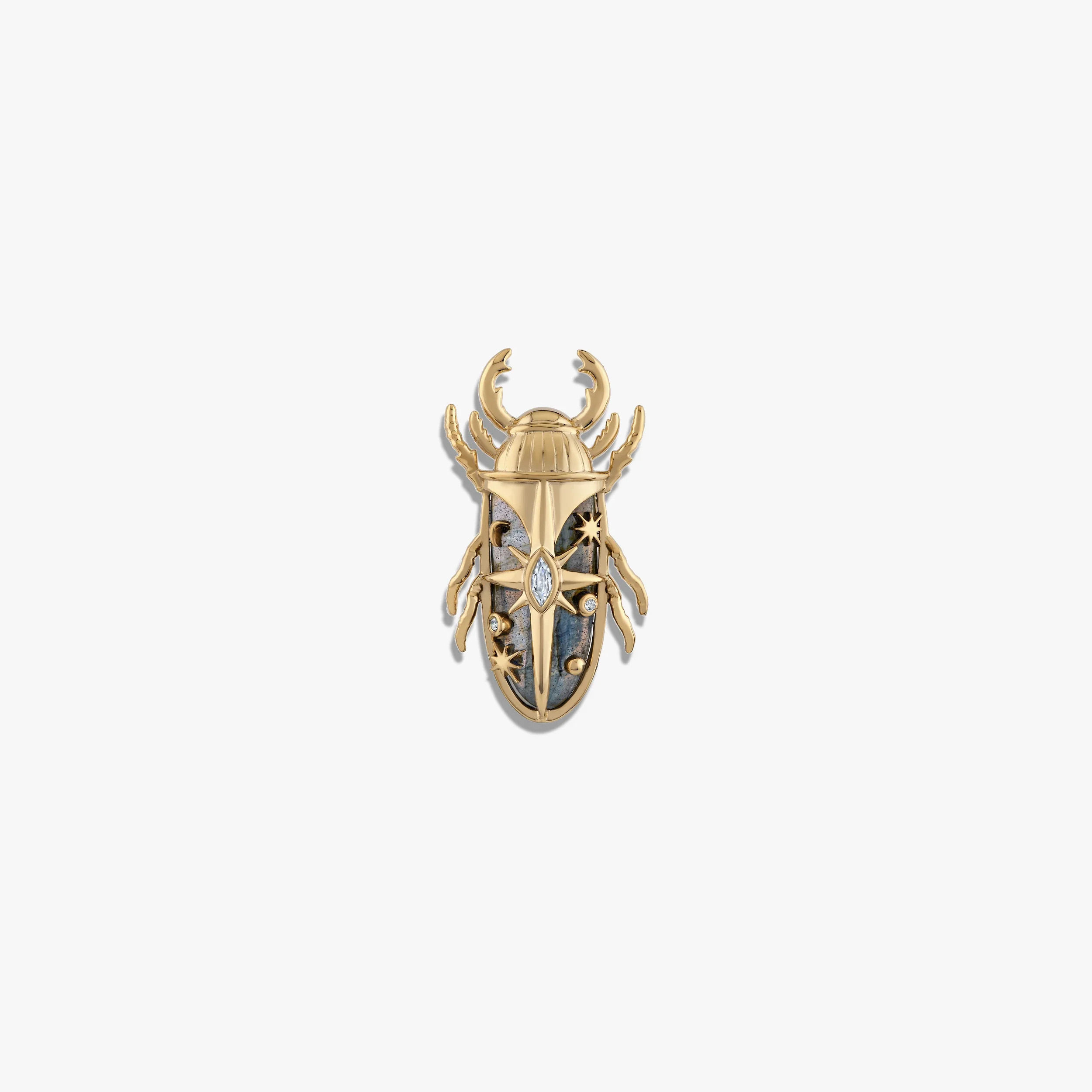 Labradorite Beetle Brooch