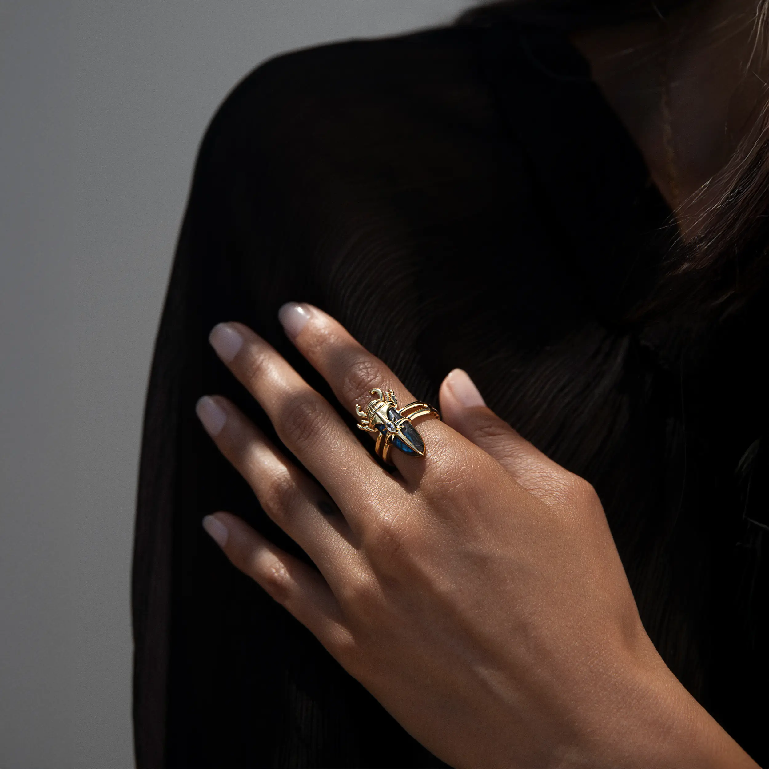 Labradorite Beetle Ring - Image 2