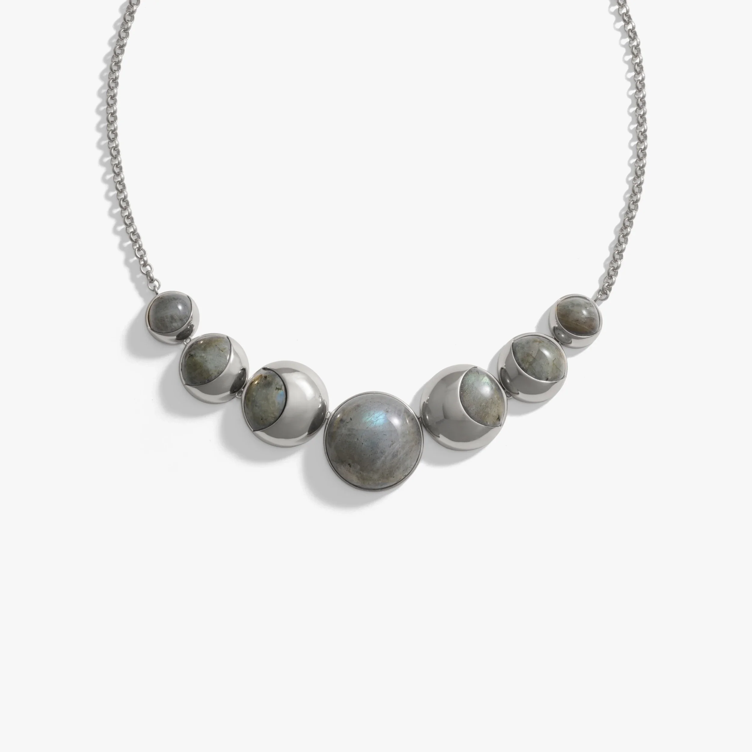 Labradorite Moon Phase Statement Necklace - Image 6