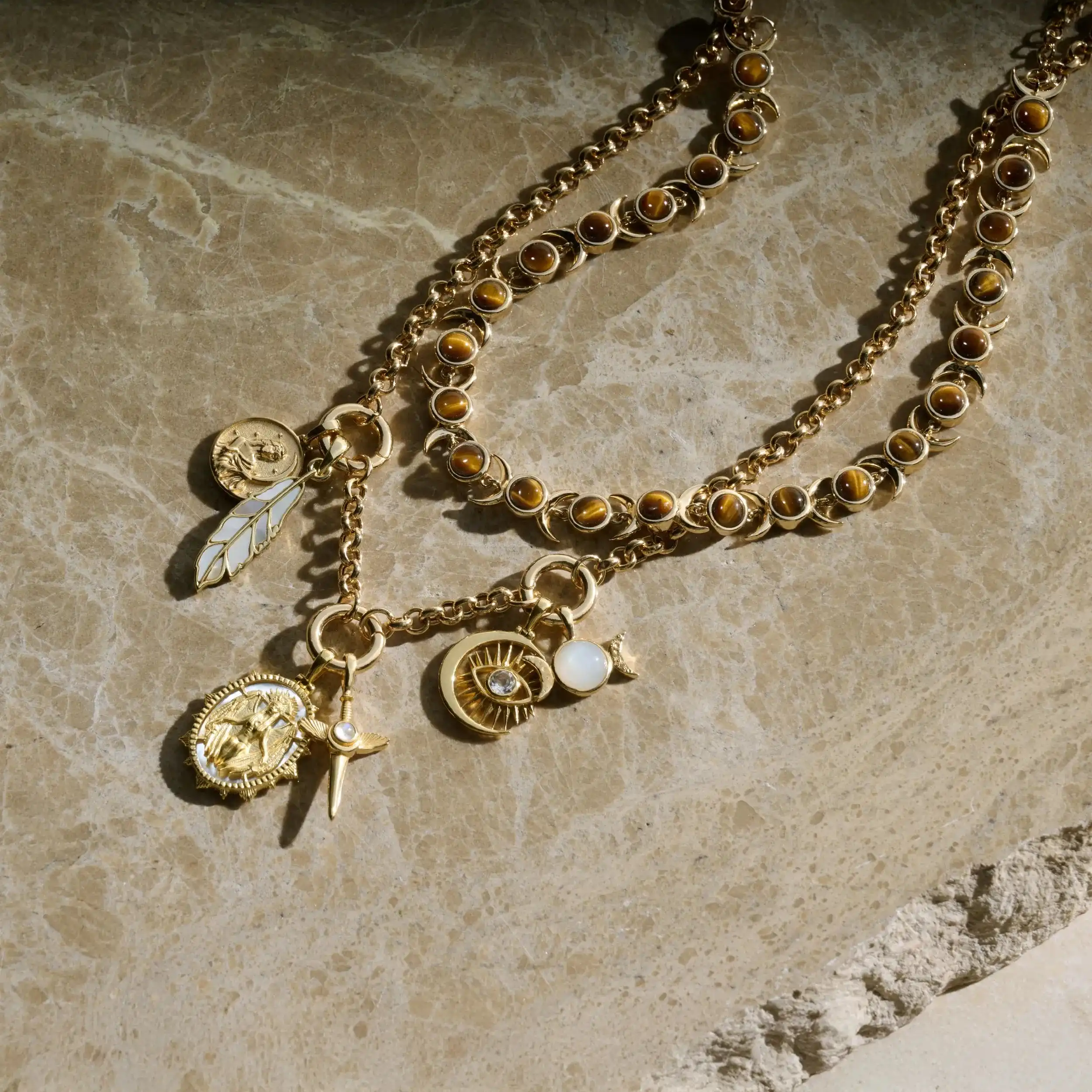 Triple Moon Tennis Necklace - Image 8