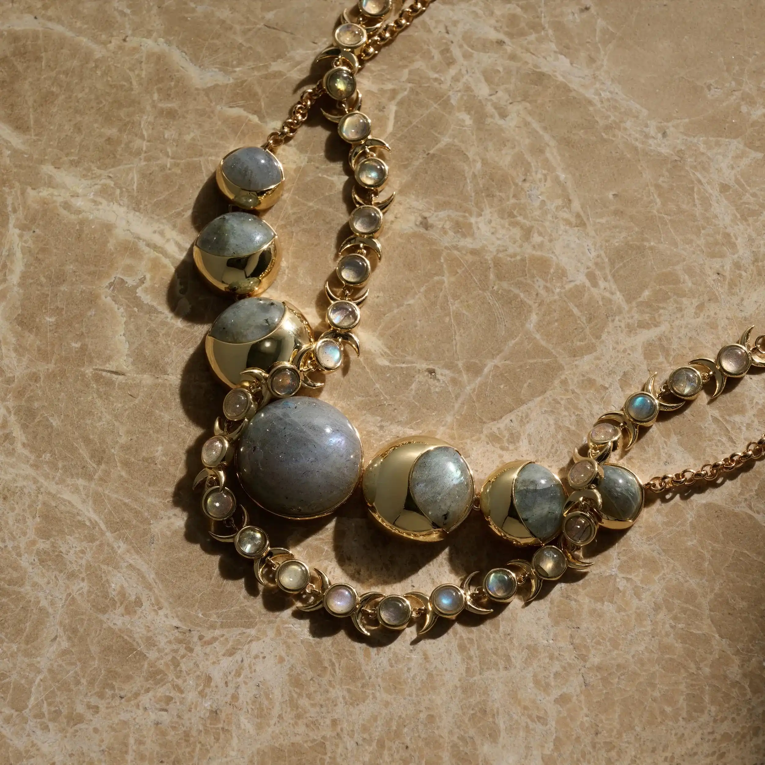 Triple Moon Tennis Necklace - Image 9