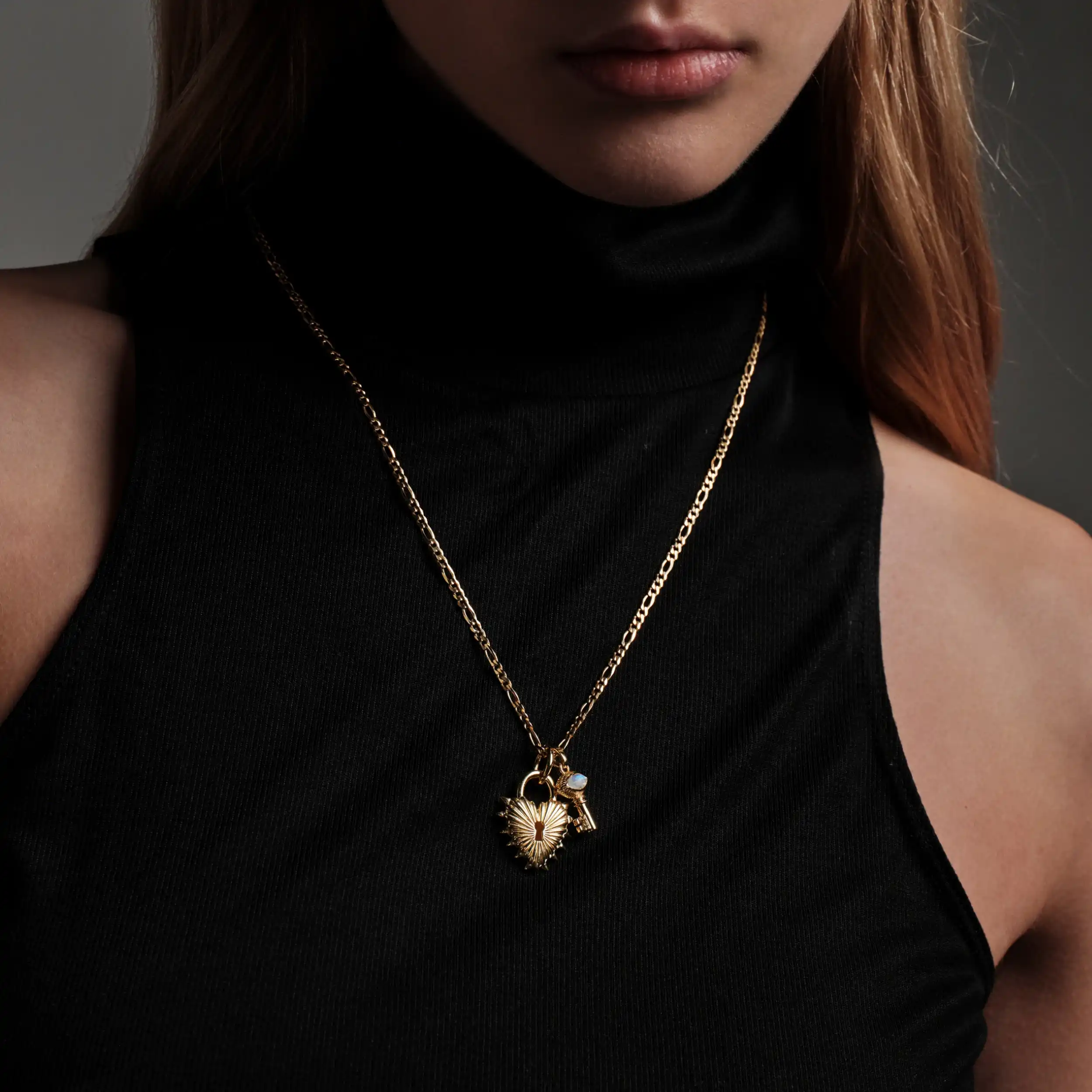 Lock and Key Necklace Set - Image 2