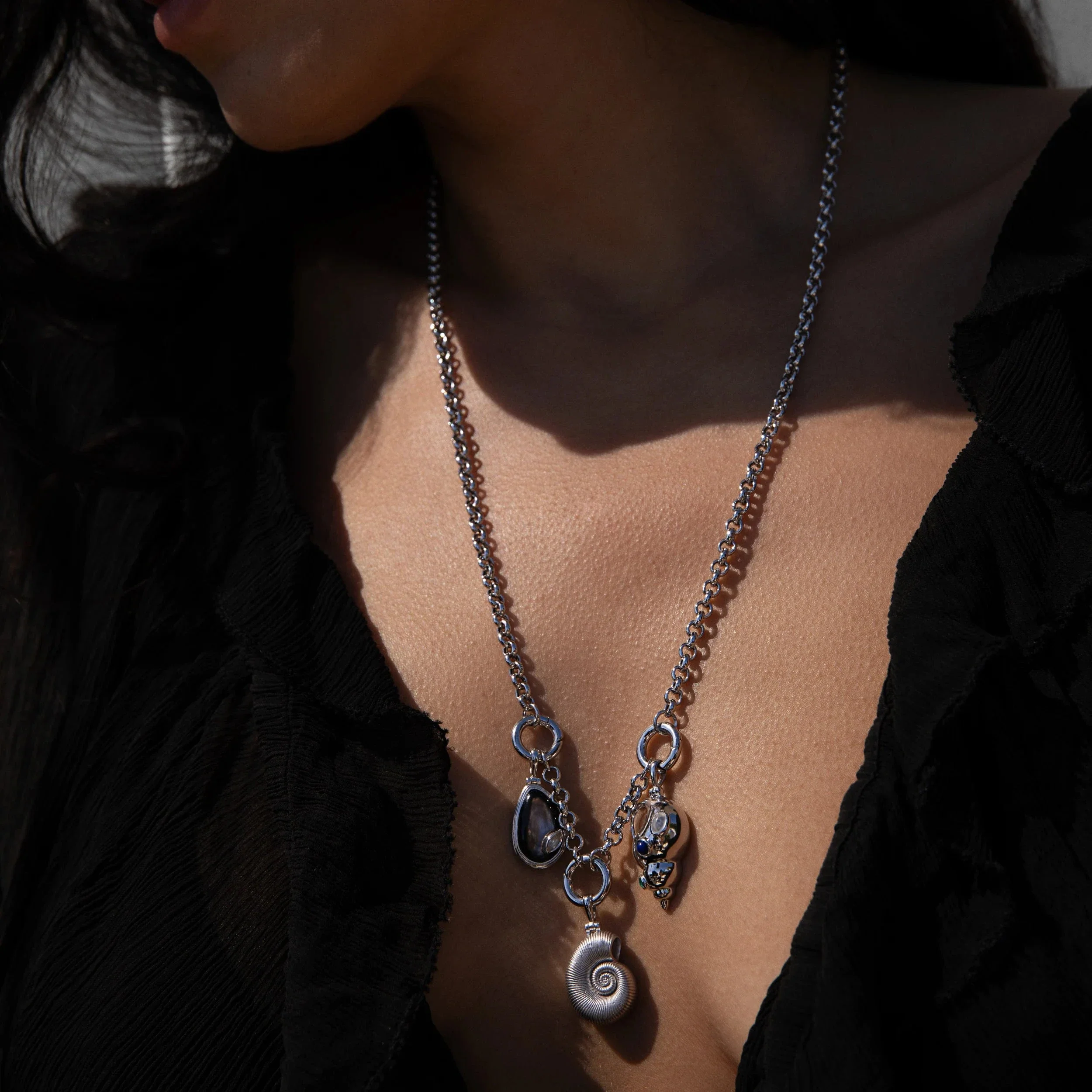 Long Triple Charm Collector Necklace - Image 2