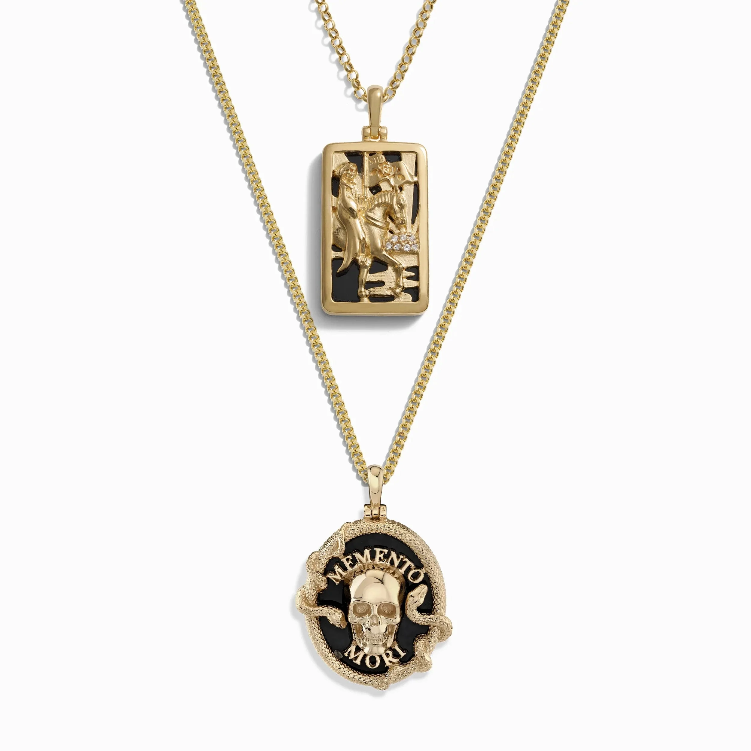 Memento Mori and Death Tarot Necklace Set