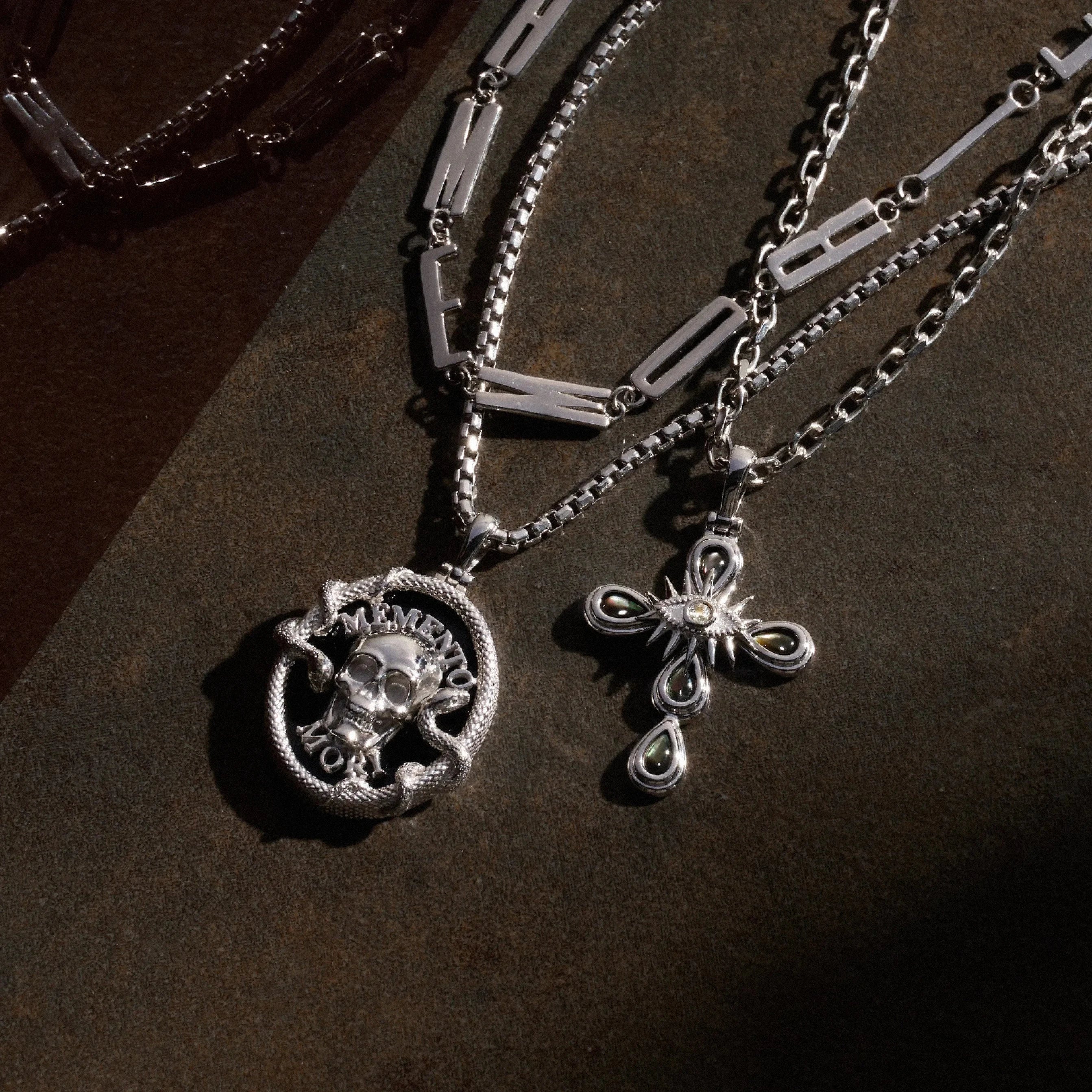 Memento Mori and Affirmation Necklace Set - Image 2