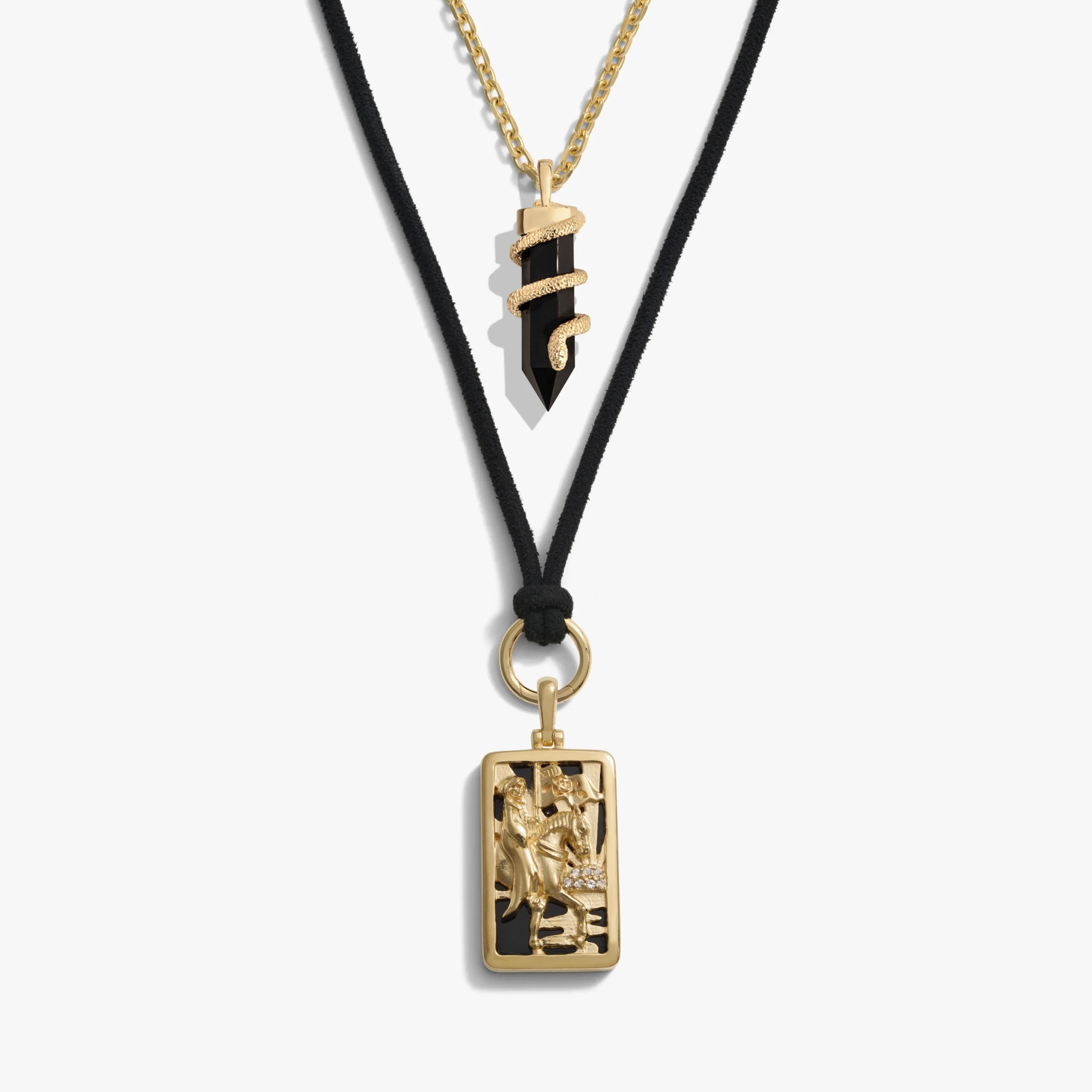 Death Crystal Cord Charm Necklace