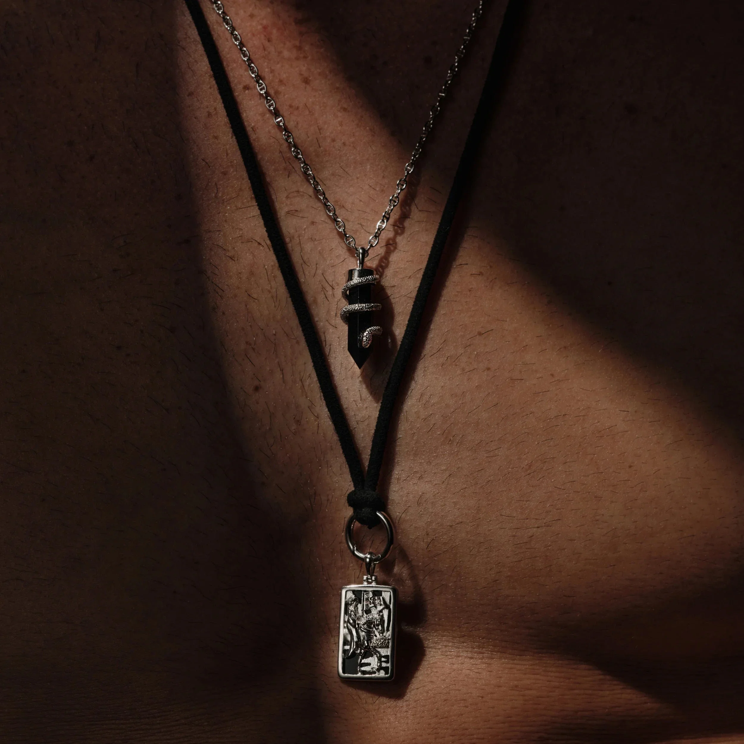 Death Crystal Cord Charm Necklace - Image 2