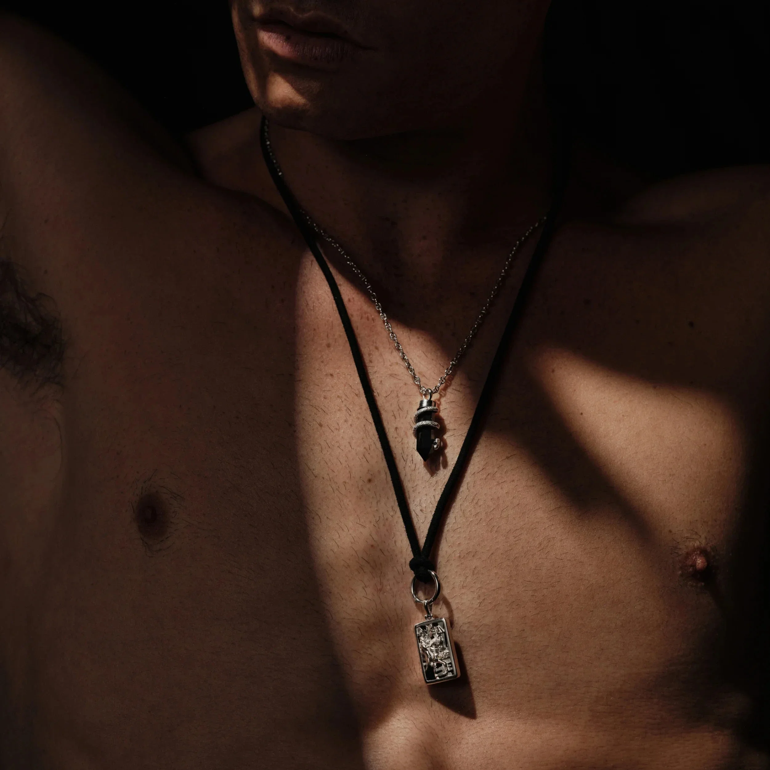 Death Crystal Cord Charm Necklace - Image 3